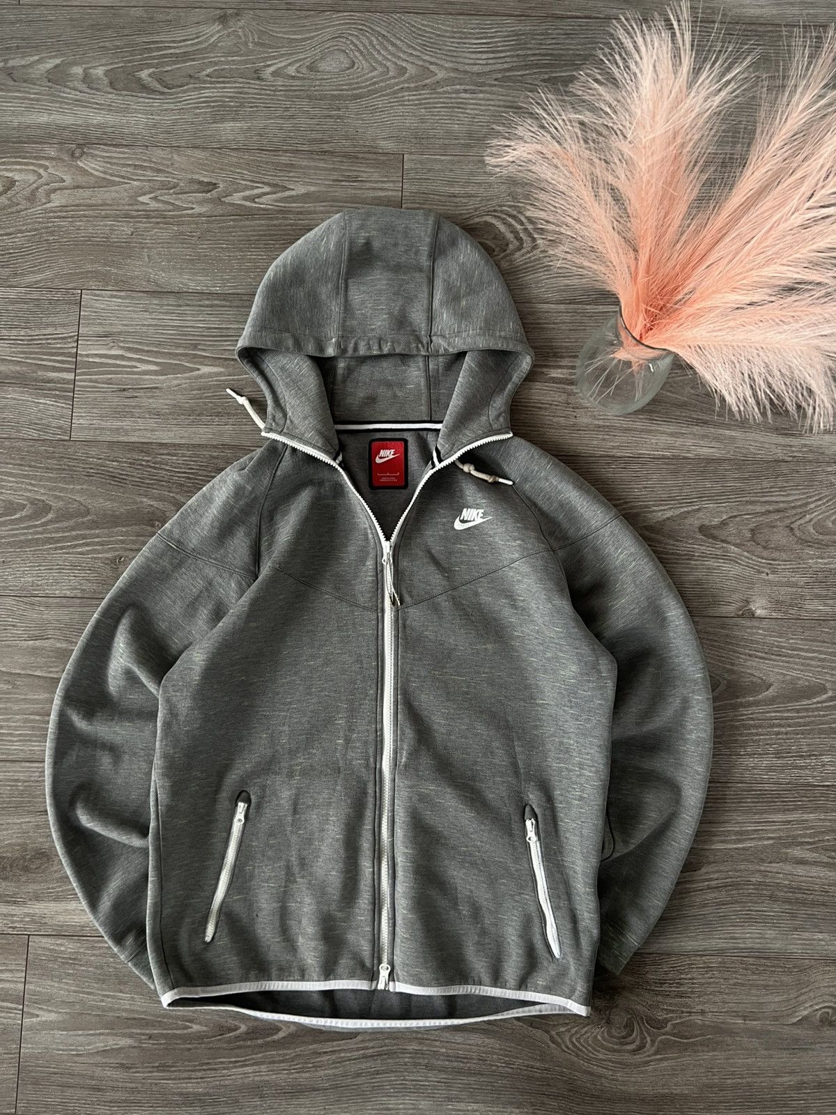 Designer × Nike ‼️Nike Tech Fleece Gray/Green Monochrome Zip Hoodie‼️ Size US L / EU 52-54 / 3 - 8 Thumbnail
