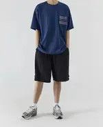 Japanese Brand 21SS Indigo Union Japan Black Striped Chino Shorts Size US 32 / EU 48 - 4 Thumbnail