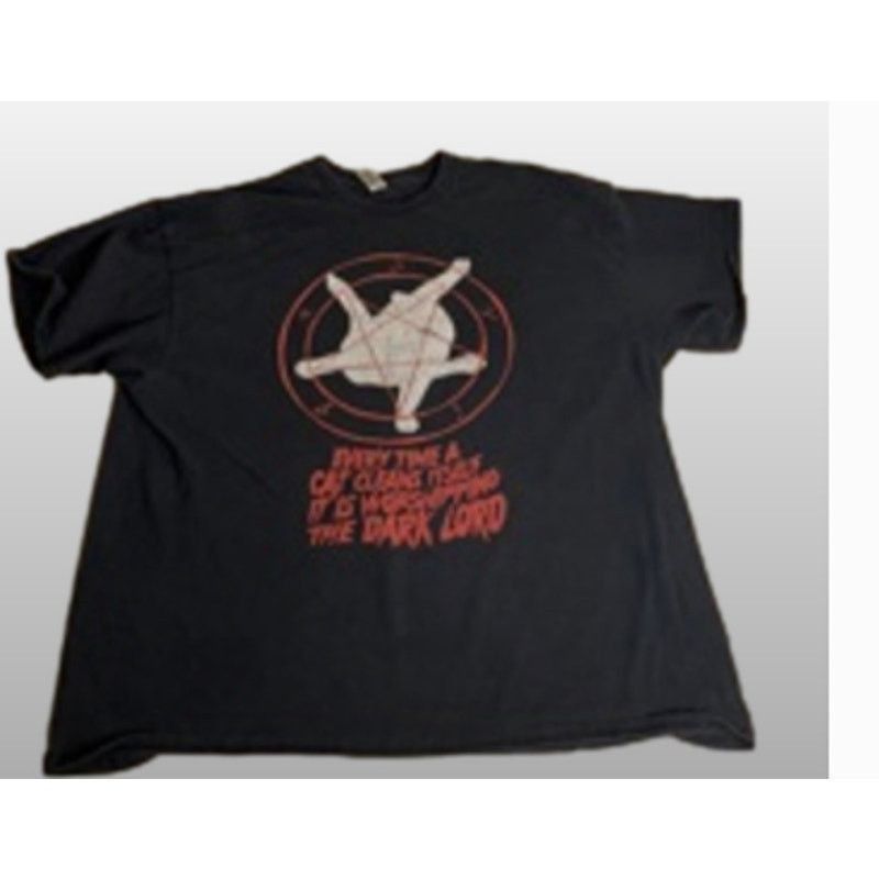 Gildan Goth Grunge Metal Graphic Tee Pentagram Dark Lord Quote 2XL Size US XXL / EU 58 / 5 - 2 Thumbnail