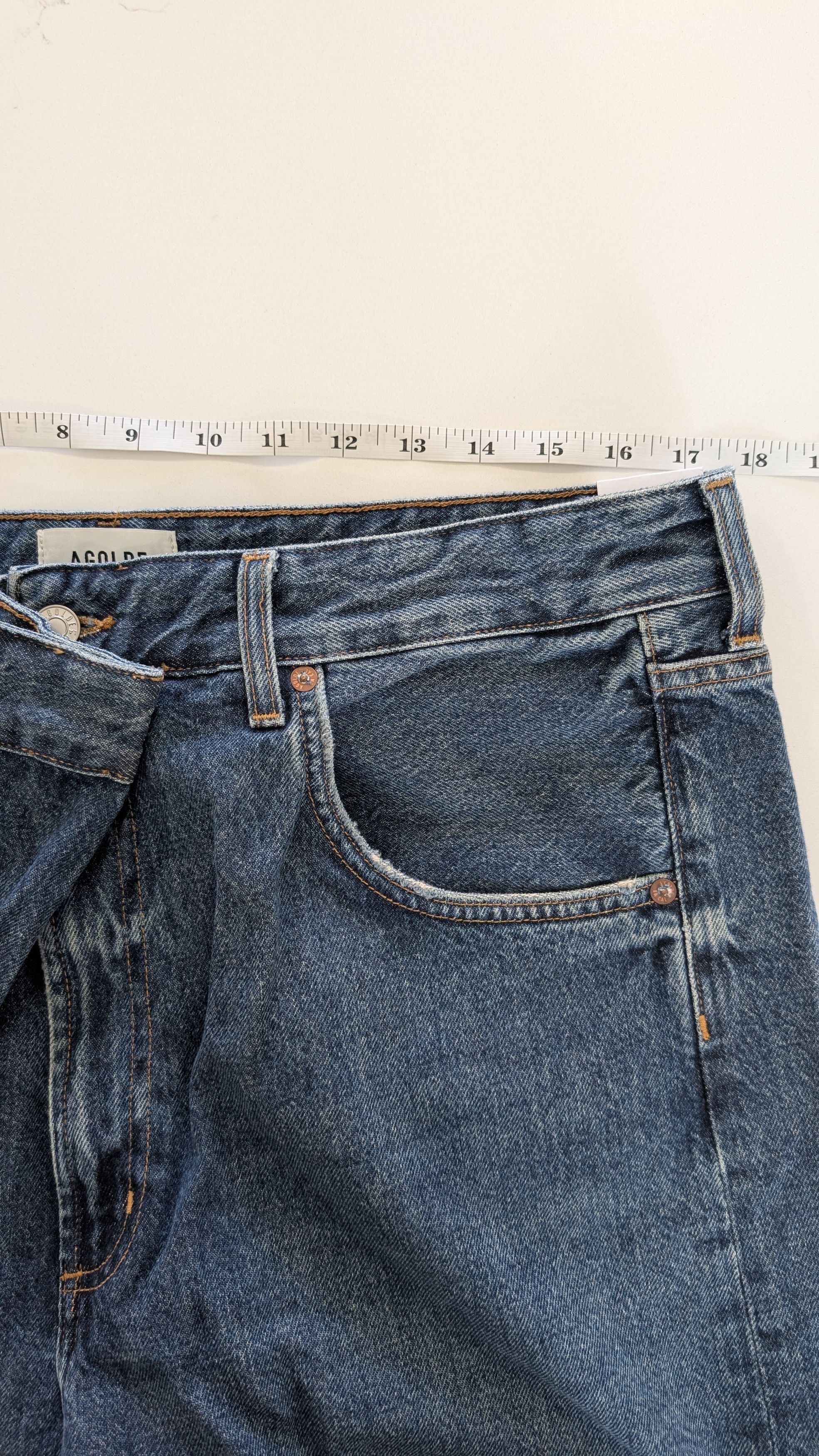 Agolde AGOLDE Vana Fold Jeans Nexus Blue Size 31 Size 31" - 10 Thumbnail