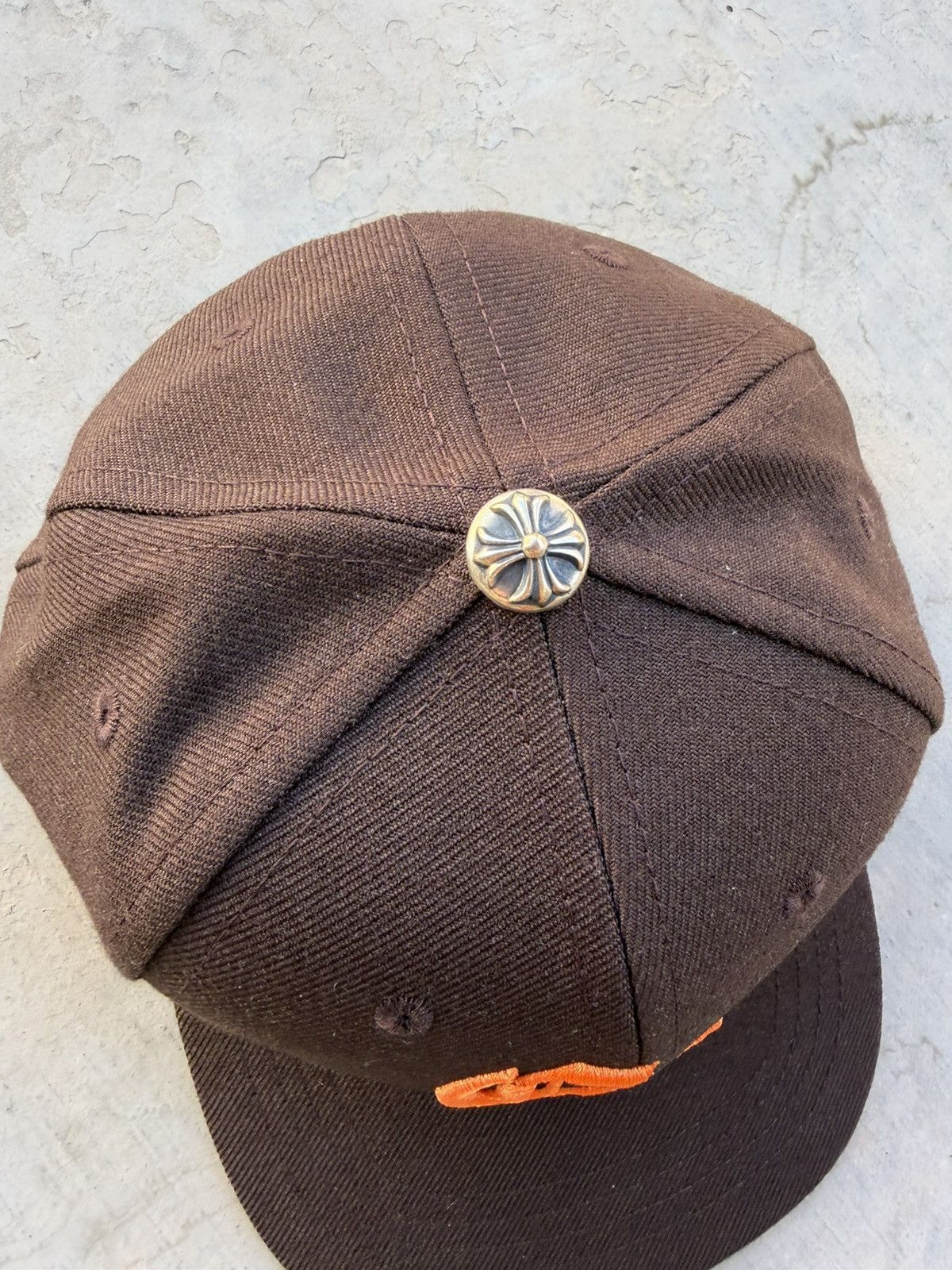 Chrome Hearts Chrome Hearts CH Logo Hat 6 Panel Brown Snapback New Size ONE SIZE - 4 Thumbnail