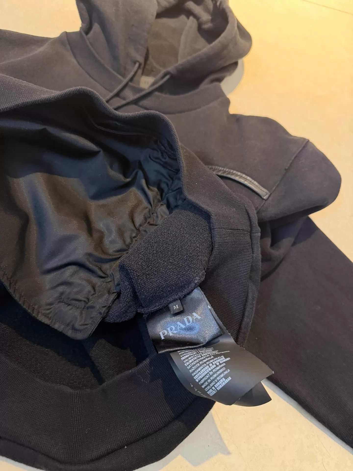 Prada Prada Milano Leather Waxed Hoodie Black Rivet Pocket Unisex Size M / US 6-8 / IT 42-44 - 5 Thumbnail