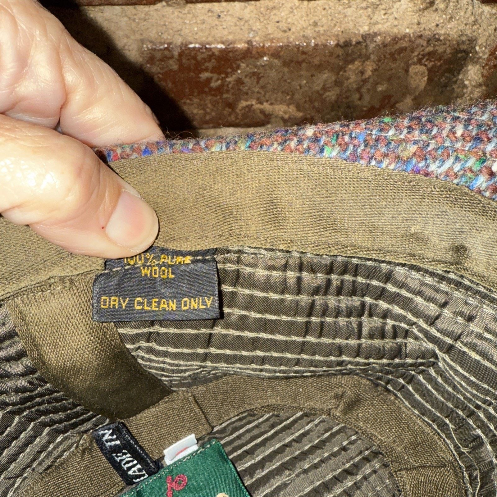 Orvis VINTAGE ORVIS Ireland Wool Fedora Men tweed patchwork Sz Sm Size 30 - 6 Thumbnail