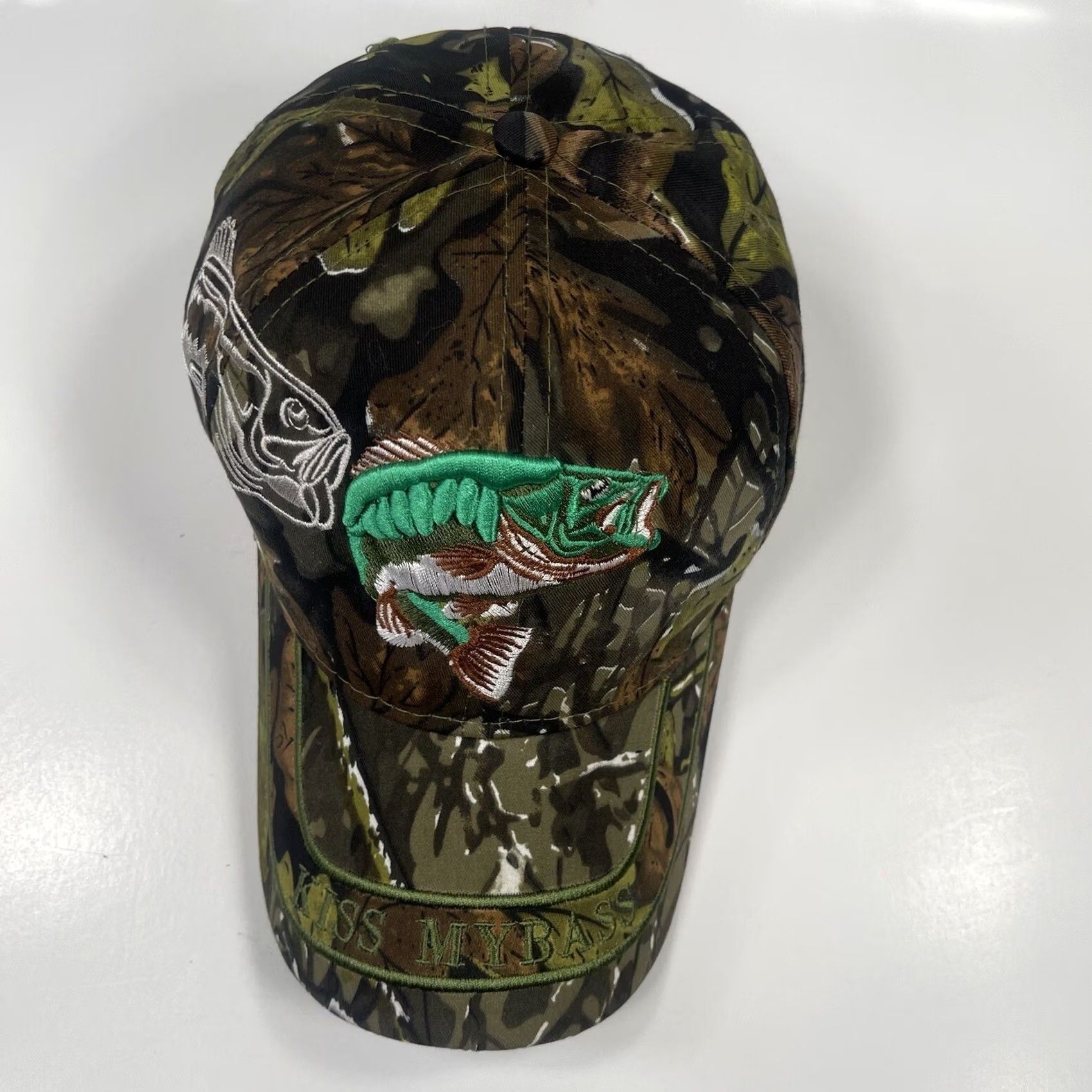 Vintage Unbranded Hat Adult Camouflage Adjustable StrapBack Cap Kiss My Bass Fishing - Vintage Size ONE SIZE - 4 Thumbnail