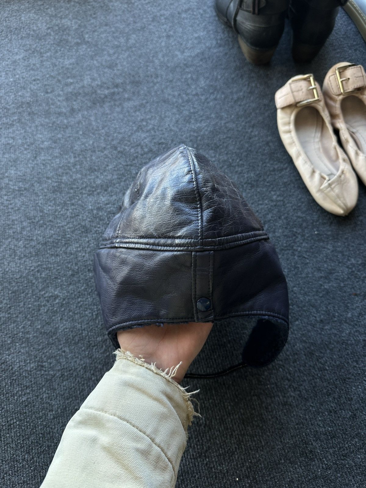 Vintage 🚨Y2K HYPE LEATHER FUZZY AVIATOR USHANKA HAT bubble Size ONE SIZE - 4 Thumbnail