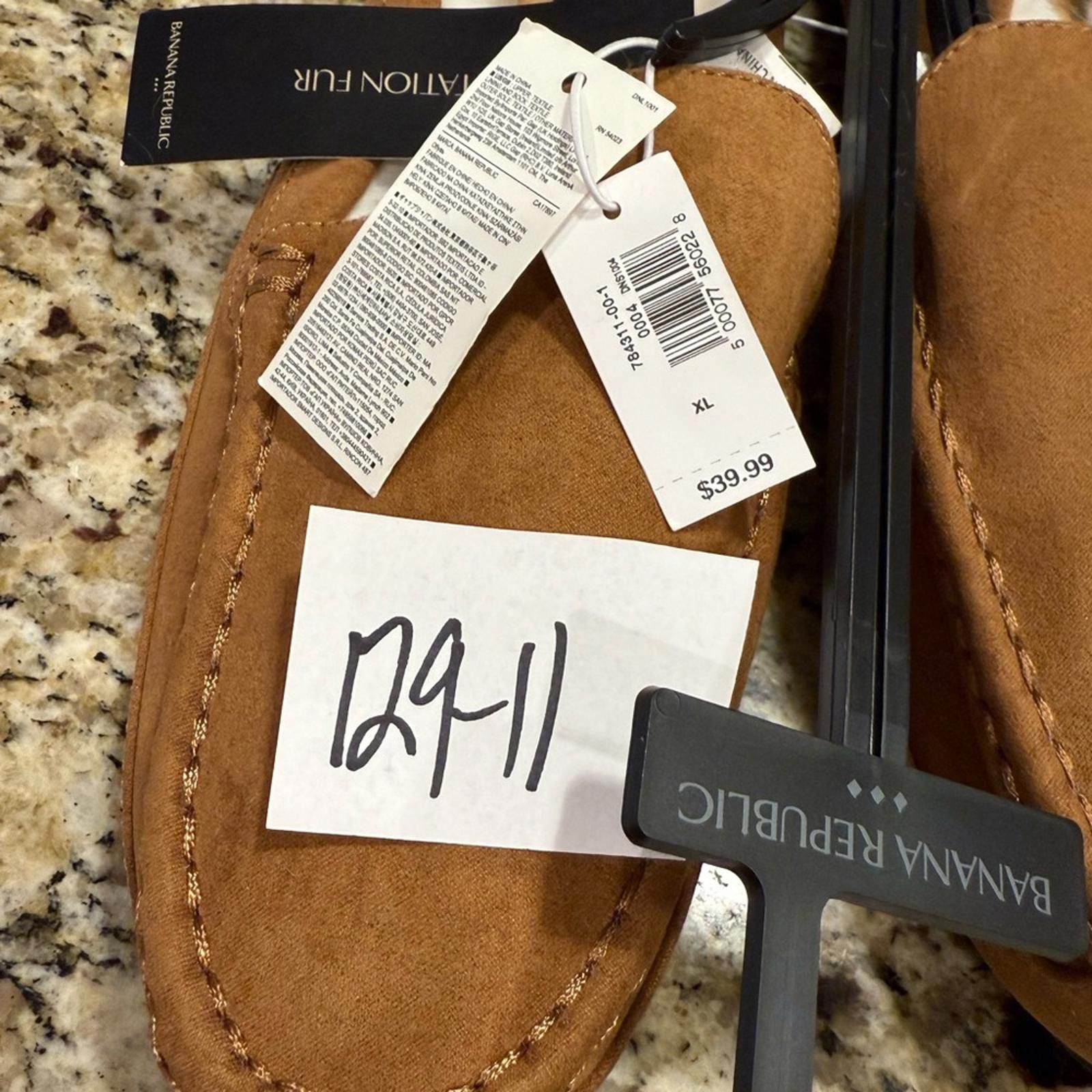 Other Banana Republic Factory tan faux leather fur slipper XL Size US 7.5 / IT 37.5 - 4 Thumbnail