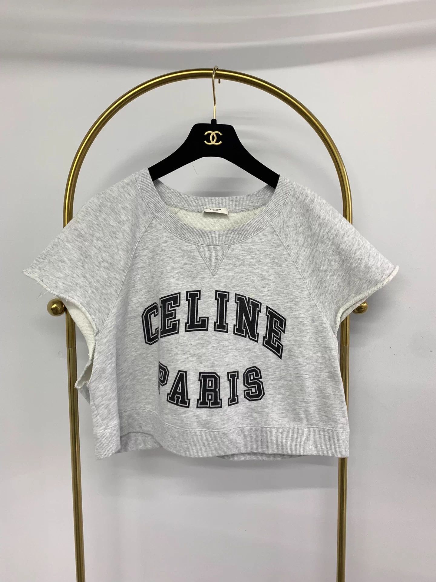 Celine CELINE Gray Letter Print Short Sleeve Top M New Size M / US 6-8 / IT 42-44 - 1 Thumbnail