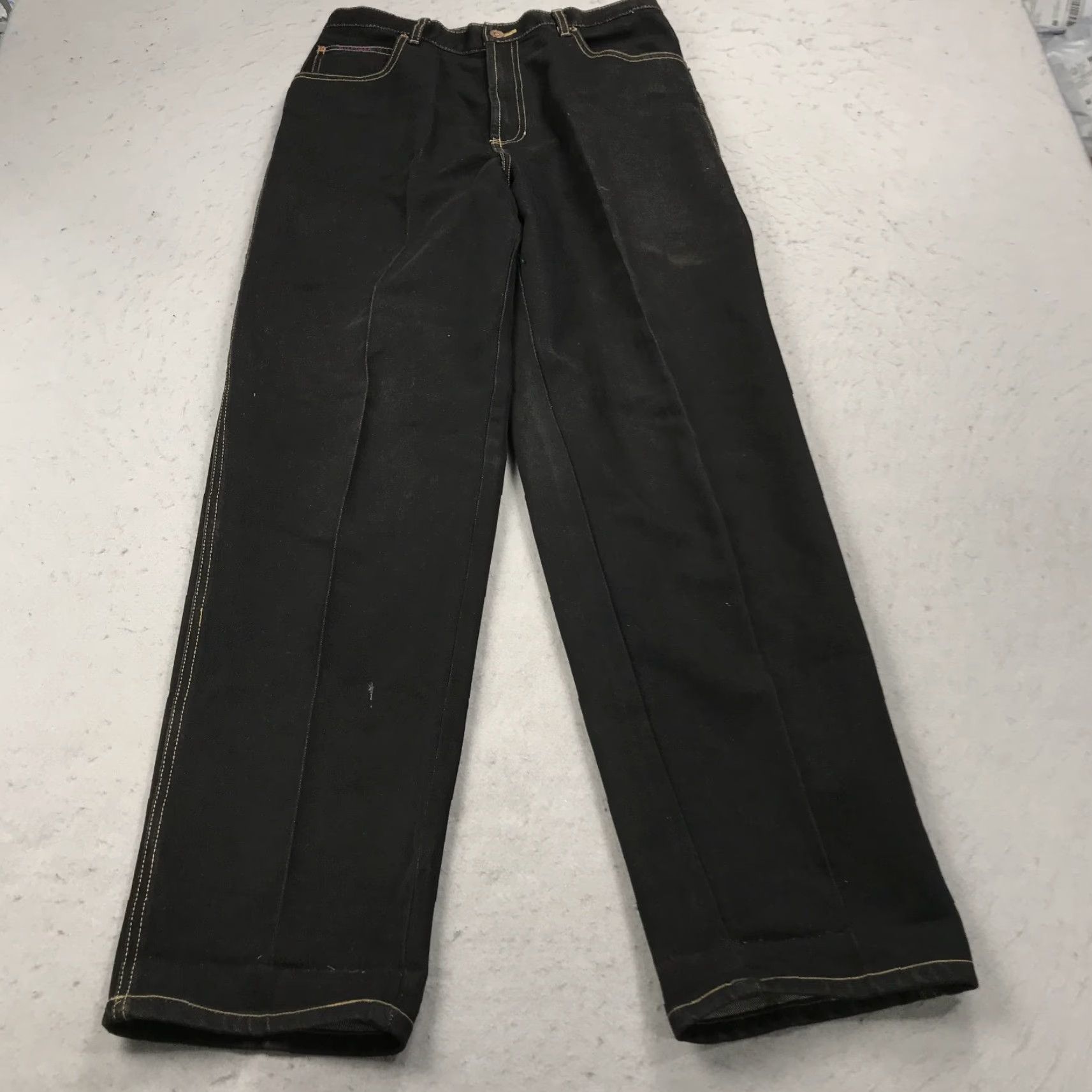 VINTAGE Tommy Hilfiger Jeans Mens 34x32 Black Baggy Carpenter Hip Hop Denim 90s
