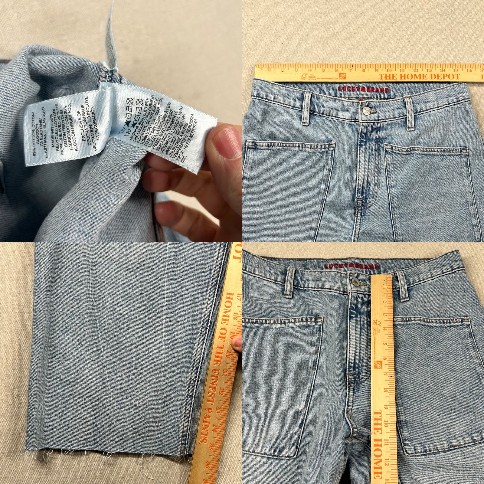 Lucky Brand Lucky Brand Jeans Womens 10/30 High Rise Wide-Leg Crop Denim Blue 26 In Inseam 31 In Waist Relox Relaxed Regular Size 10 Pants Mens Womens Girls Size 32" / US 10 / IT 46 - 8 Thumbnail