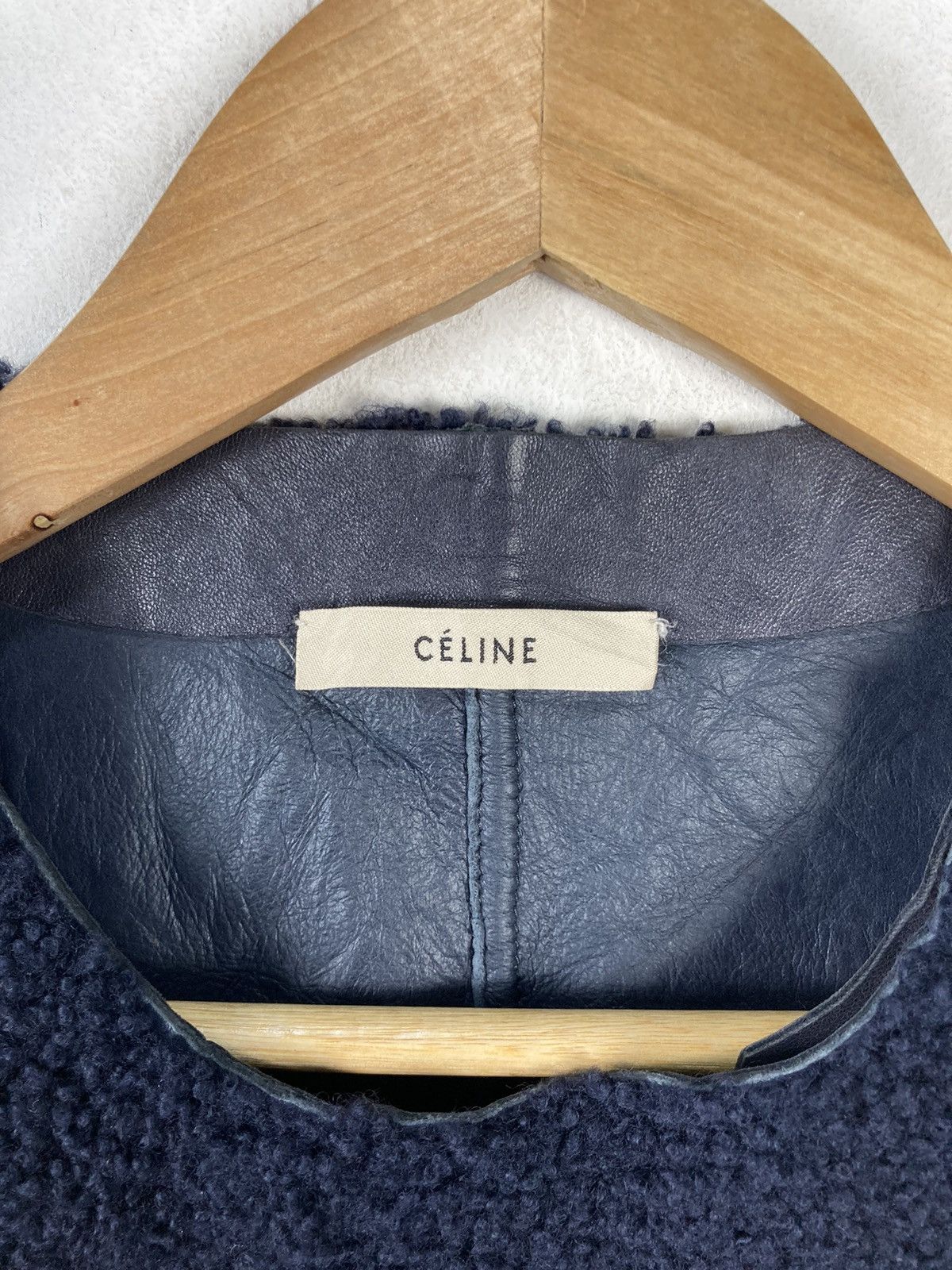 Celine Authentic Celine Modele Depose Biker Lambskin Fleece Jacket Size S / US 4 / IT 40 - 6 Thumbnail