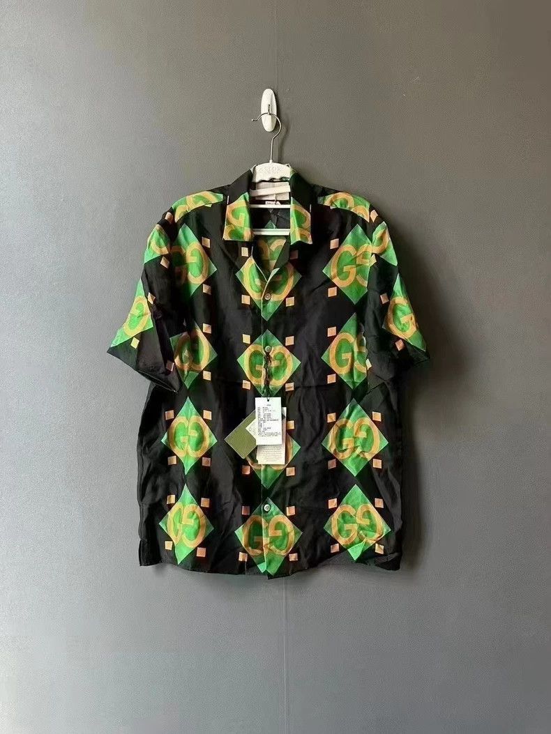 Gucci gucci printed silk short sleeve shirt Size US L / EU 52-54 / 3 - 1 Thumbnail