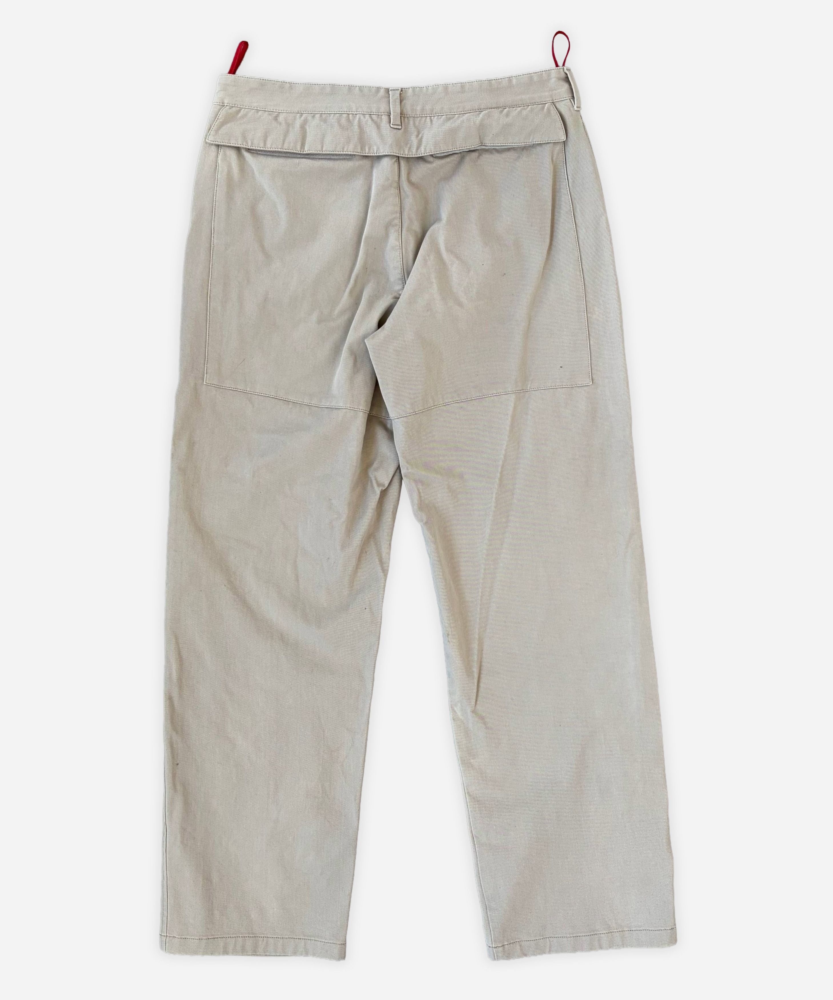 Prada 🔴 PRADA Pants Beige Sport Red Tab 2000s Pockets Cotton 48 Size US 32 / EU 48 - 1 Thumbnail