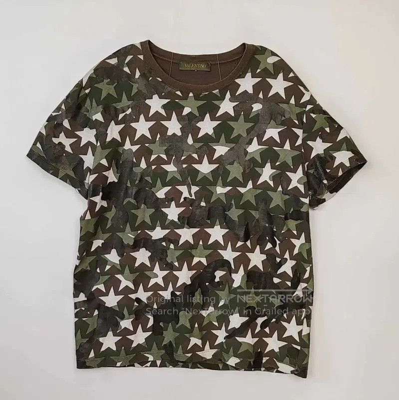 Valentino Valentino Green Star Print Cotton T-Shirt . Size US M / EU 48-50 / 2 - 1 Thumbnail