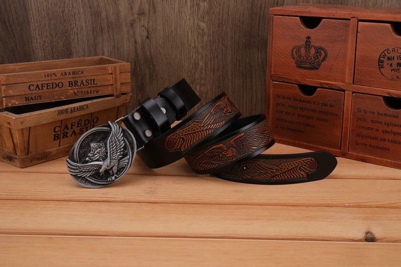 Leather × Vintage Silver Eangle Belt Size ONE SIZE - 2 Thumbnail