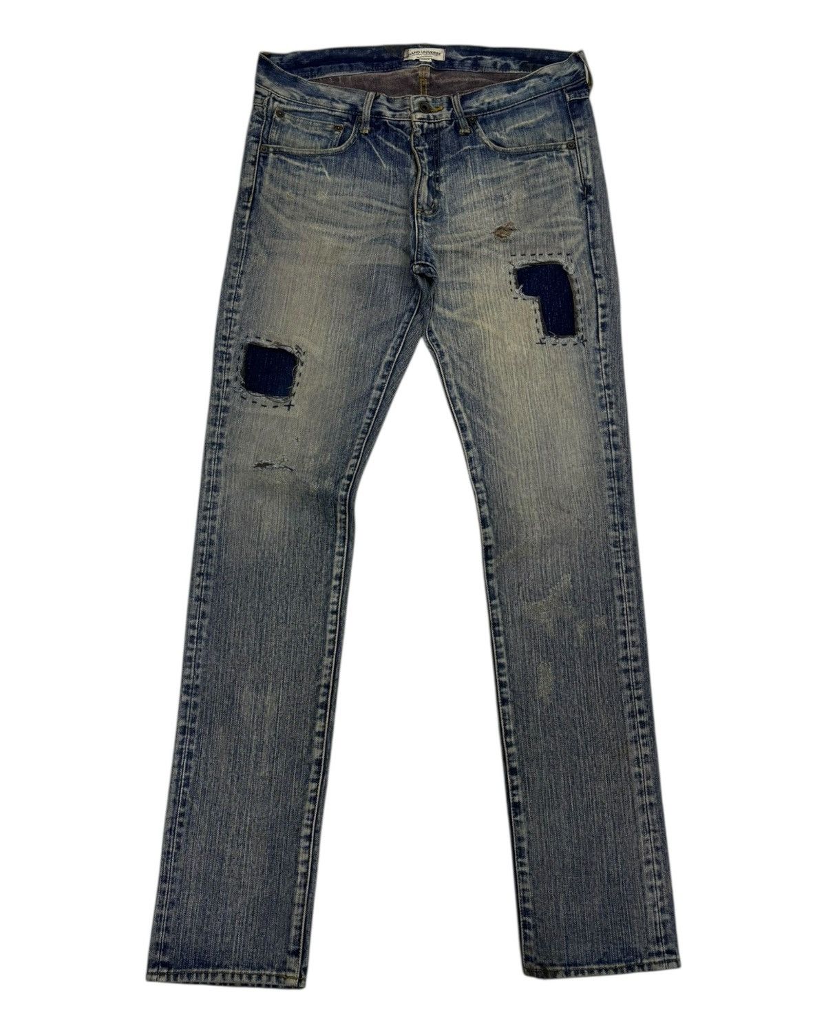 NANO universe × Number (N)ine Nano Universe Boro Patchwork Mud Wash Distressed Denim Jean Size US 33 - 2 Thumbnail