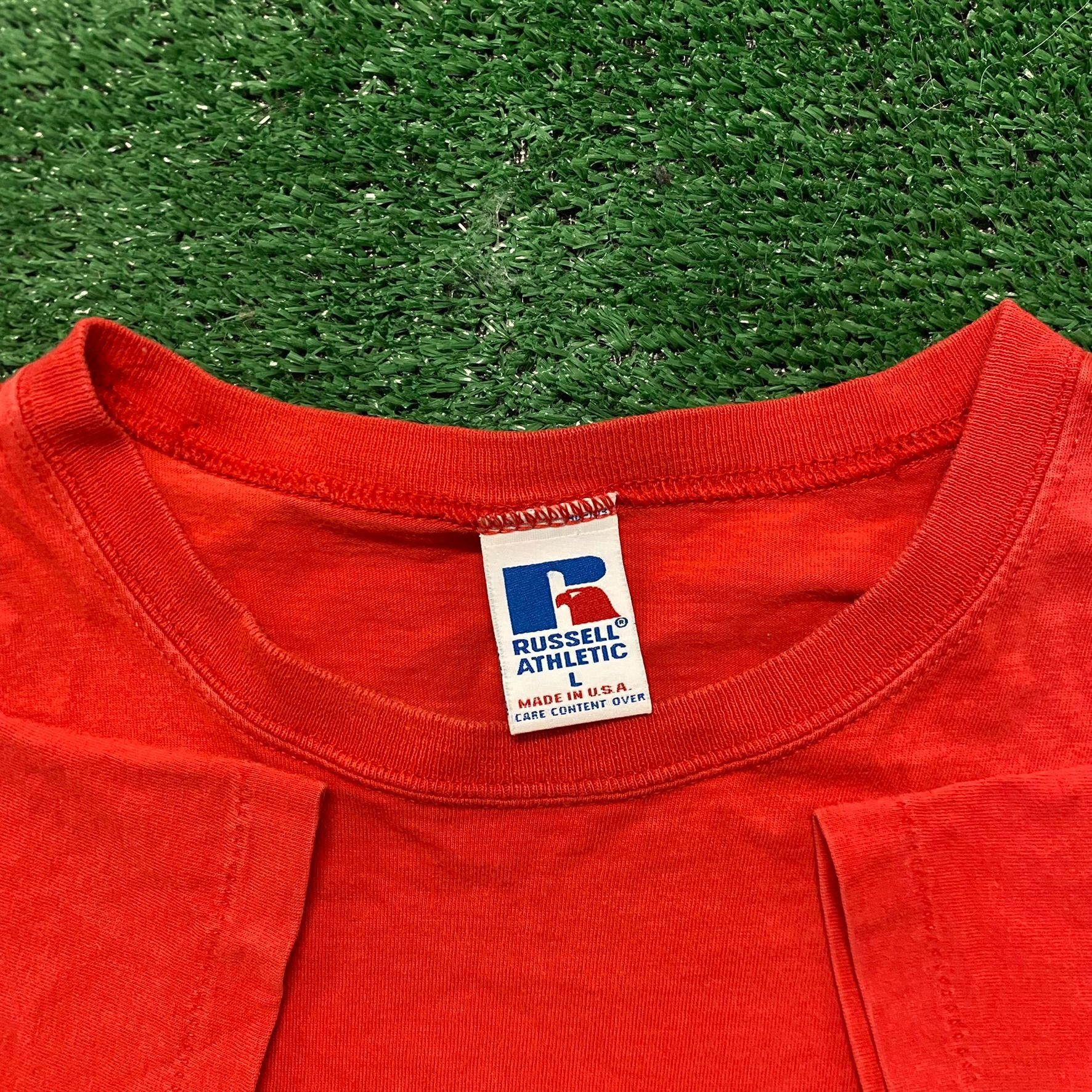 Russell Athletic Vintage 90s Russell Athletic Blank T-Shirt Plain Red Single Size US L / EU 52-54 / 3 - 2 Thumbnail