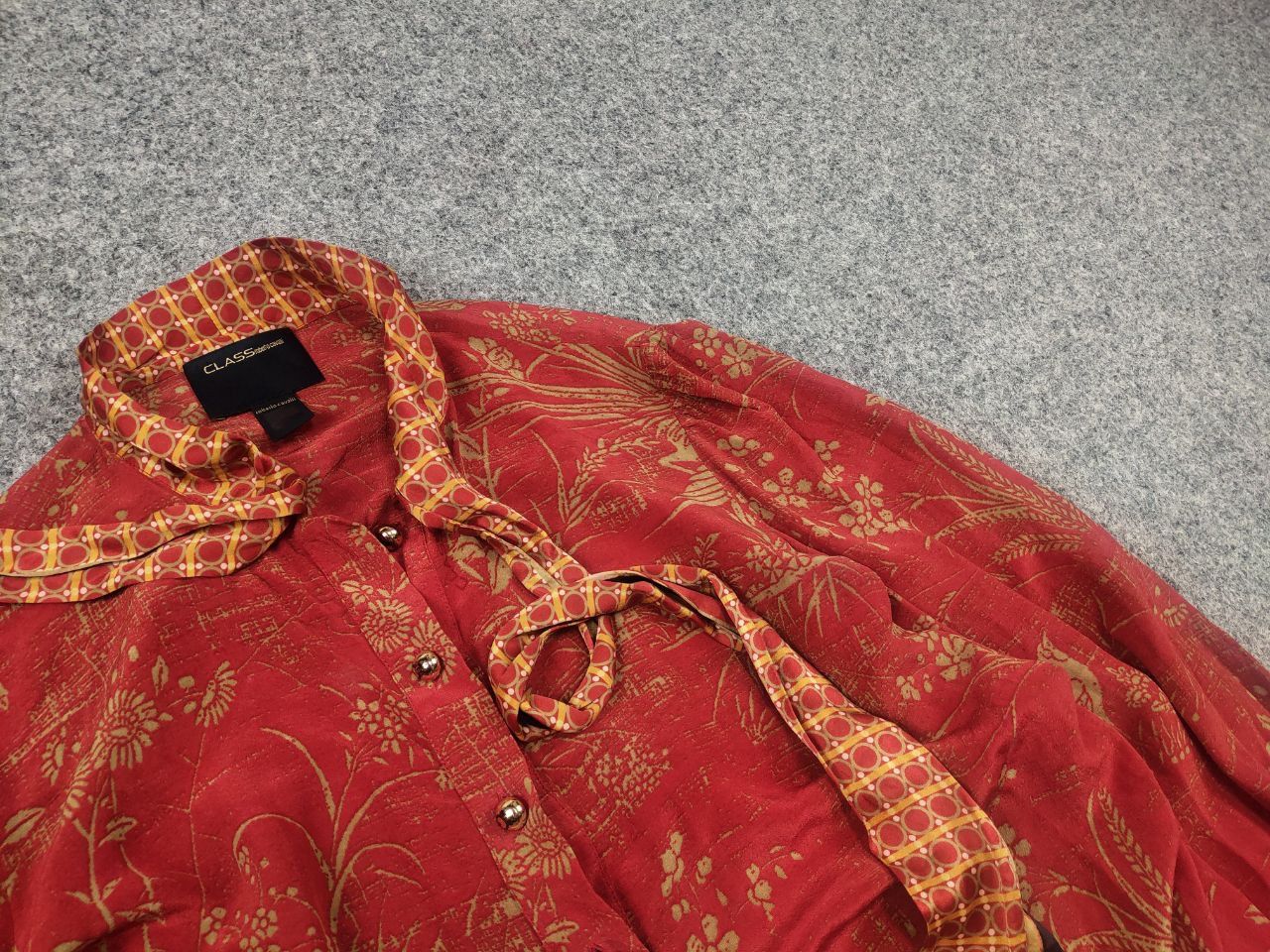 Roberto Cavalli Roberto Cavalli Silk Blouse long sleeves pattern collar Size XL / US 12-14 / IT 48-50 - 4 Thumbnail