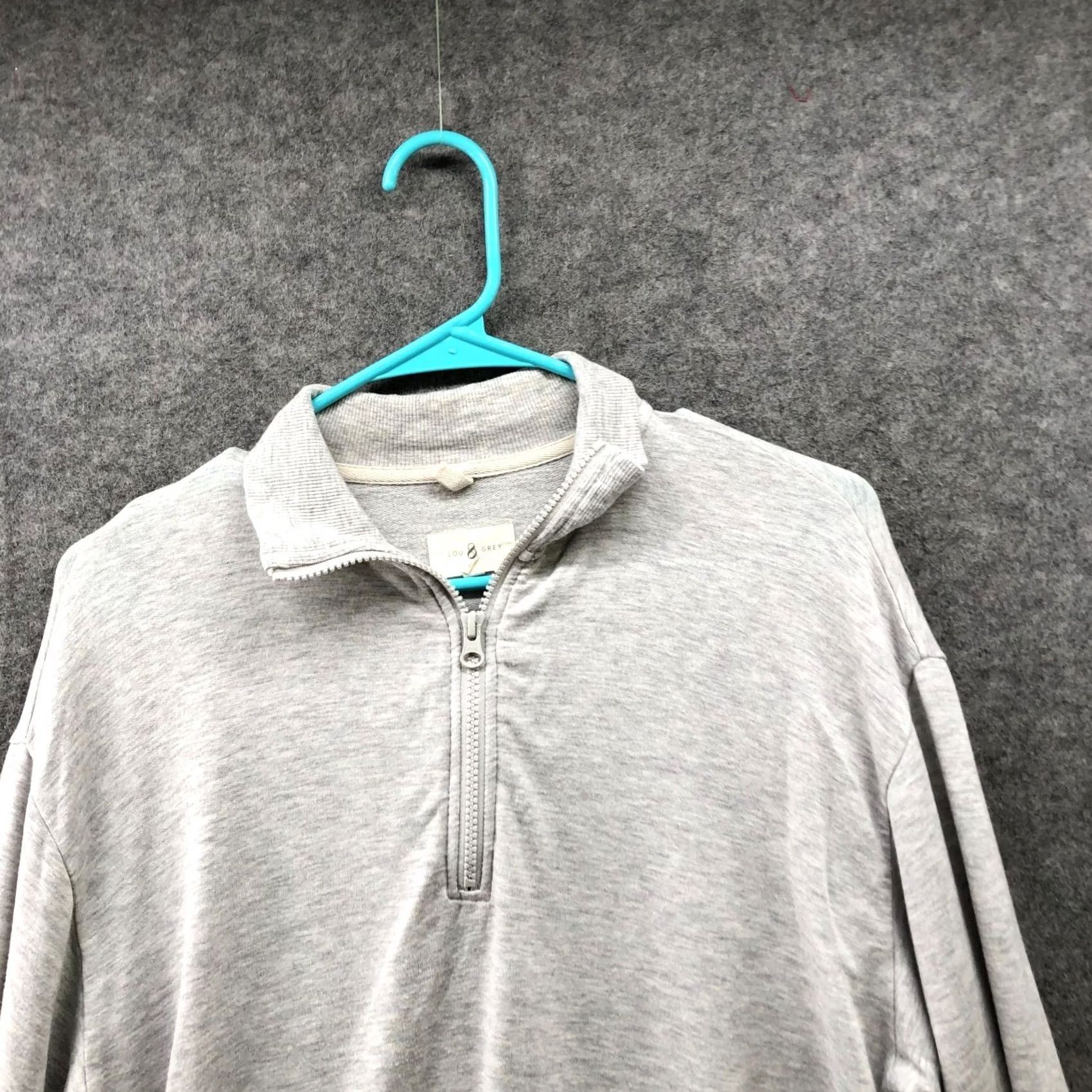 Lou & Grey Lou & Grey Signaturesoft Sweatshirt Womens MP Gray Collared 1/4 Zip Lightweight Size M / US 6-8 / IT 42-44 - 3 Thumbnail