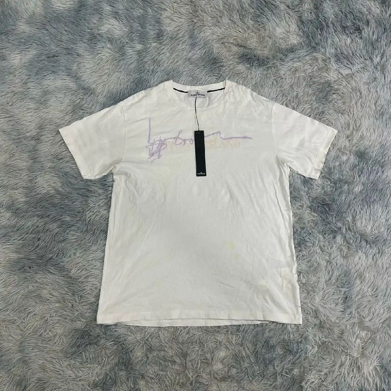 Stone Island Stone Island Men's Cotton T-Shirt in White 0089 Size US XL / EU 56 / 4 - 1 Thumbnail