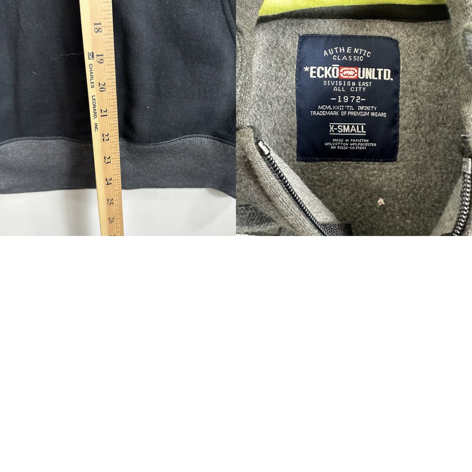 Ecko Unltd. VINTAGE Ecko UNLTD Hoodie Mens XS Gray Spell Out Logo Full Zip Y2K Casual Shirt Size US XS / EU 42 / 0 - 8 Thumbnail