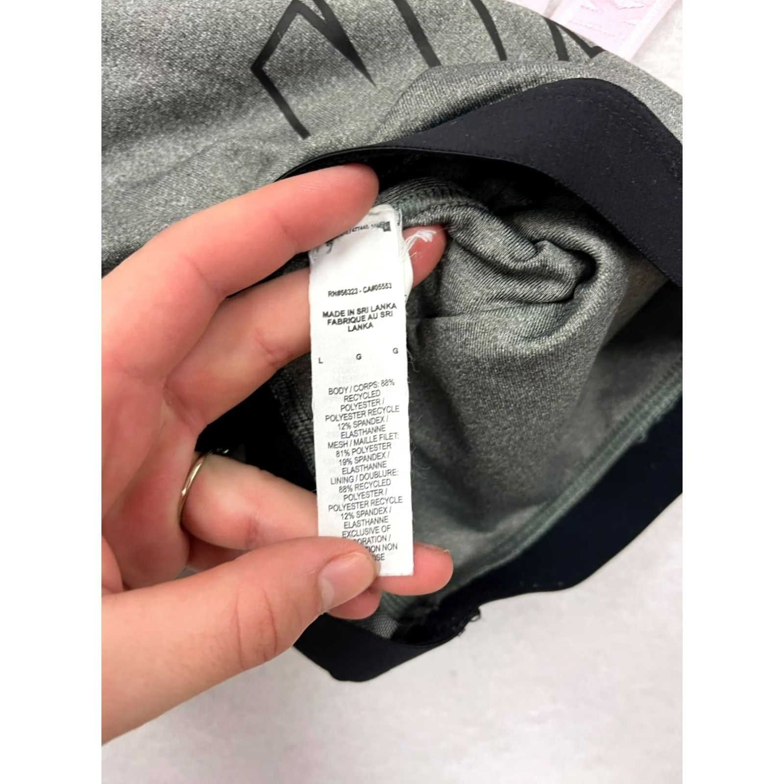 Nike Nike Womens L Racerback Sports Bra Color Gray Size ONE SIZE - 3 Thumbnail