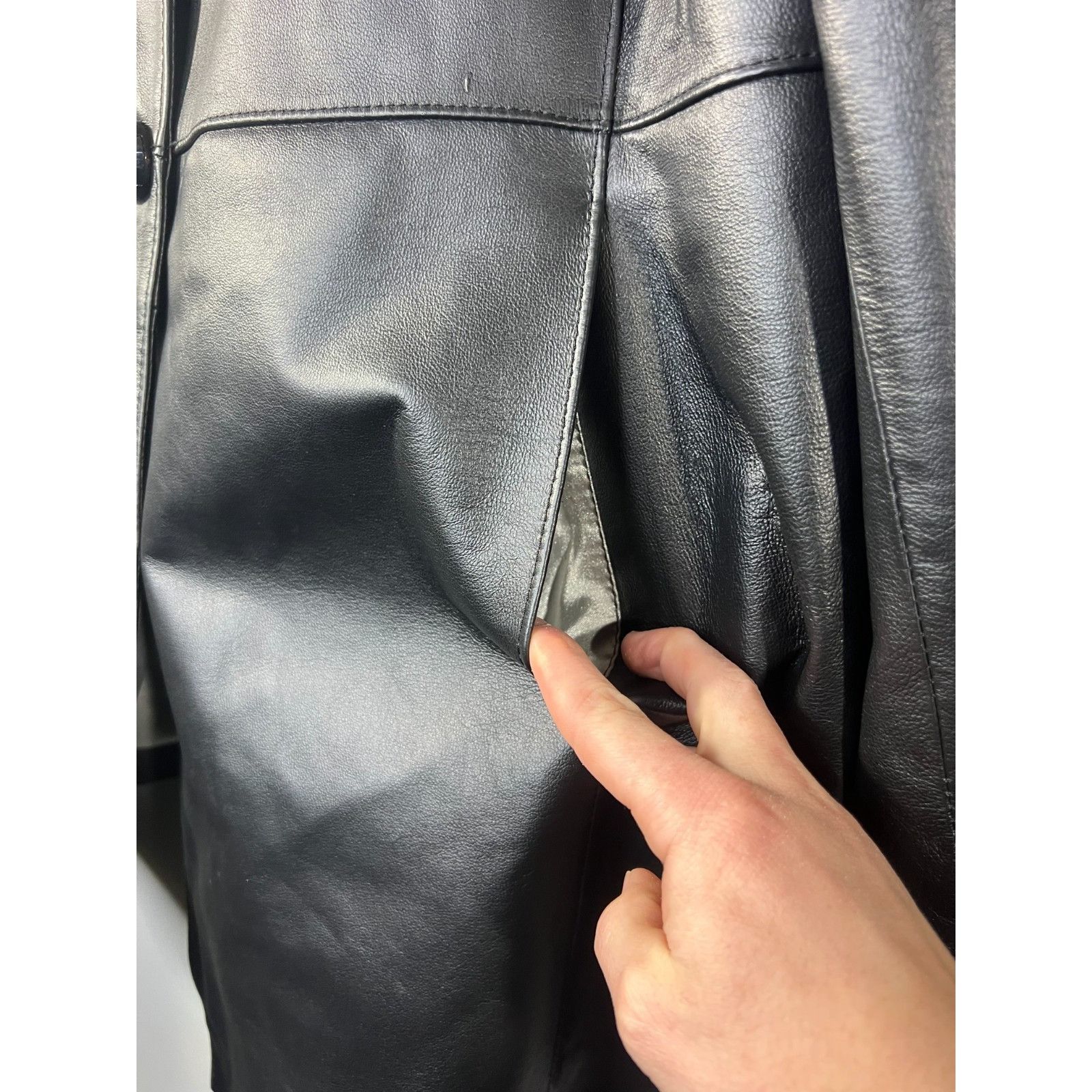 Other Vintage J Percy Marvin Richards Black Leather Faux Fur Jacke Size XXL / US 16-18 / IT 52-54 - 4 Thumbnail