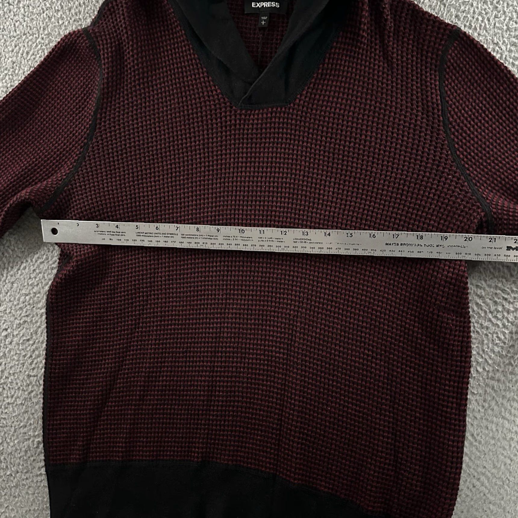 Express Express Mens Sweater Knit Shawl Collar Red Black Large Cotton Wool Blend Pullover Mens Size L Size US L / EU 52-54 / 3 - 4 Thumbnail
