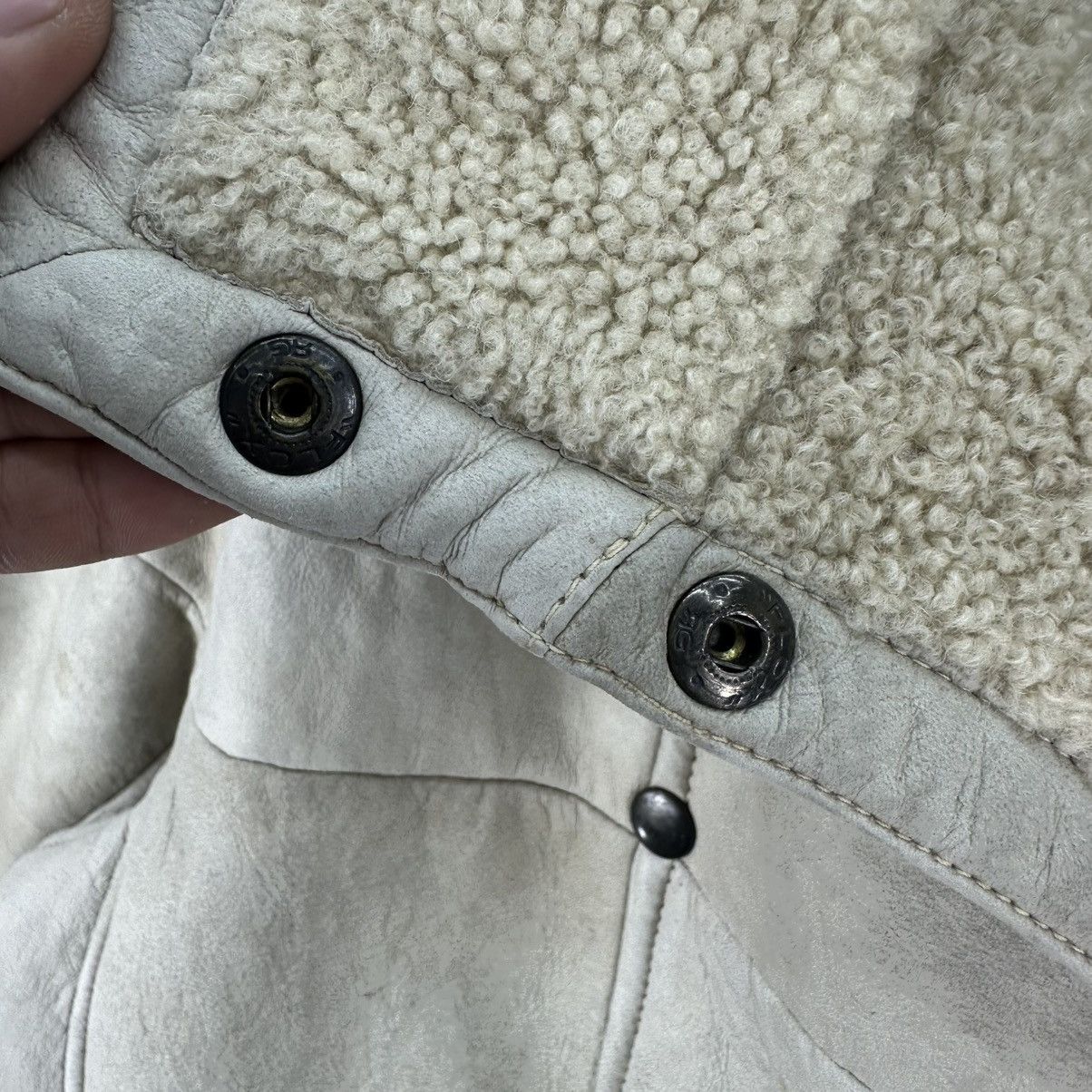 Italia Independent Vintage 80's Sheepskin Down Jacket Double Breasted Size M / US 6-8 / IT 42-44 - 10 Thumbnail