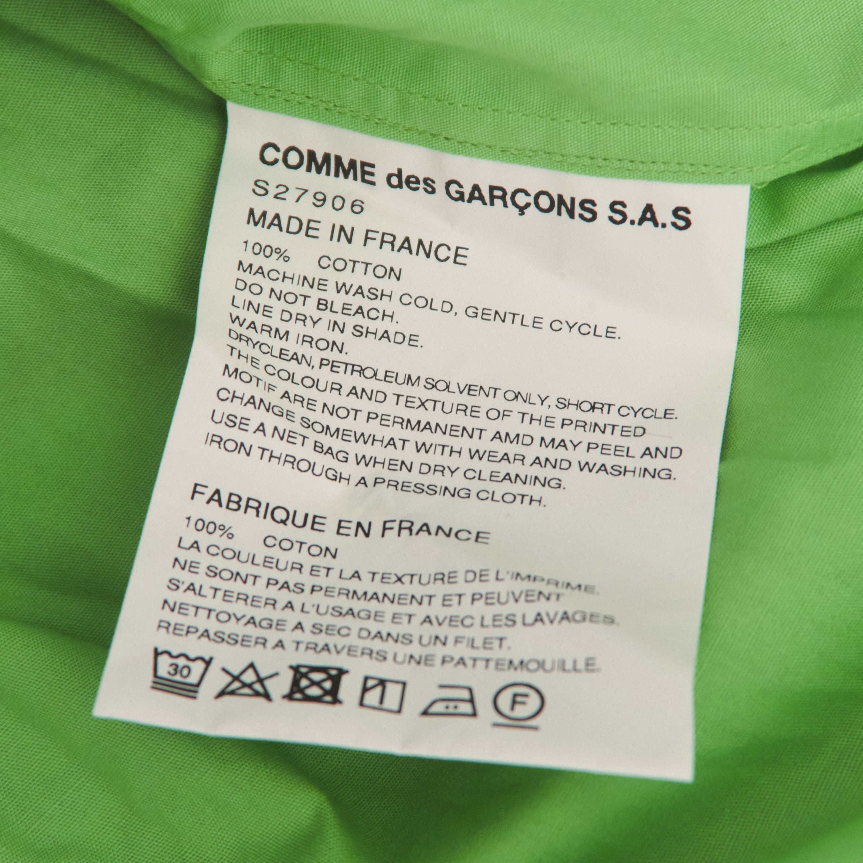 Comme des Garcons SHIRT *BNWT* COMME des GARÇONS SHIRT BOYS Green Logo Button Shirt Size US L / EU 52-54 / 3 - 8 Thumbnail