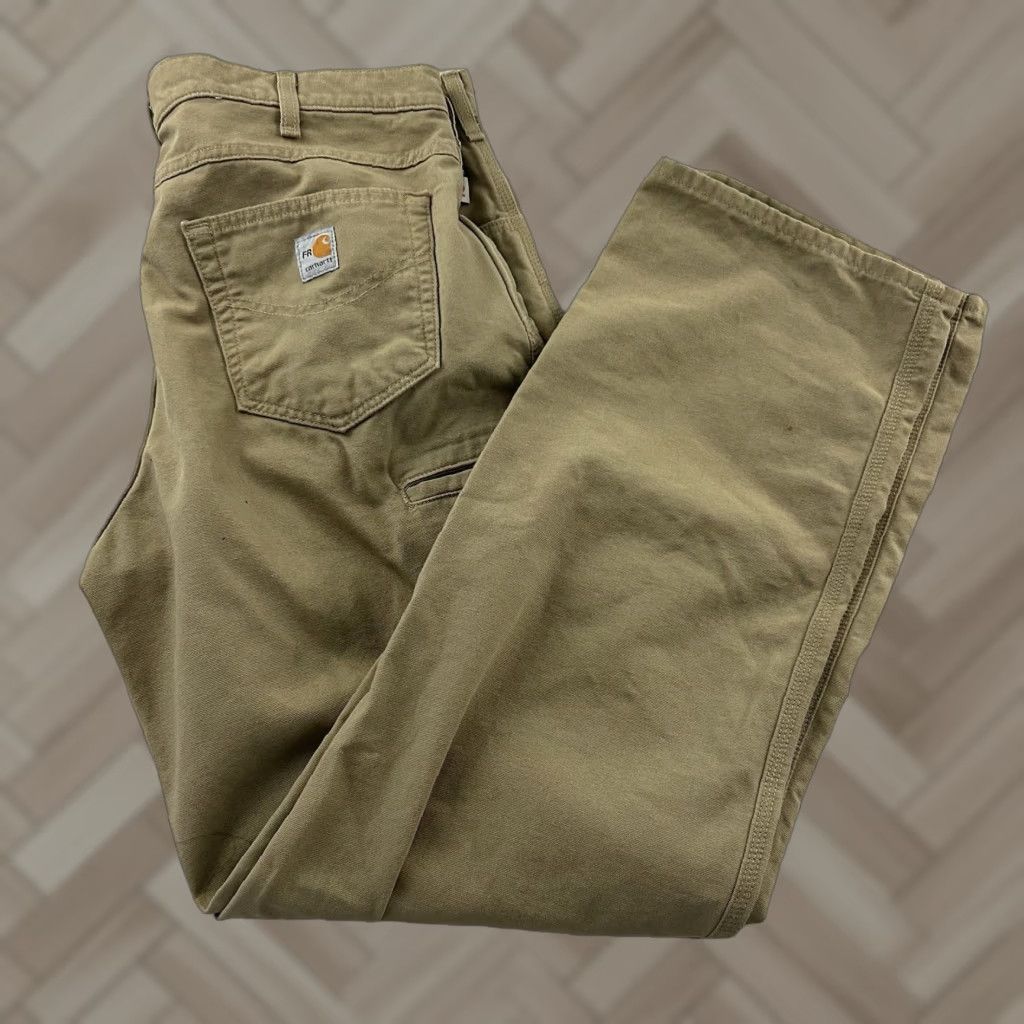 Carhartt Carhartt Pants Fire Resistant Cat 2 Original Fit Men's 36x34 Khaki Brown Beige Inseam 34 Cat Theme Jeans Slacks Khakis Mens Size US 36 / EU 52 - 1 Thumbnail