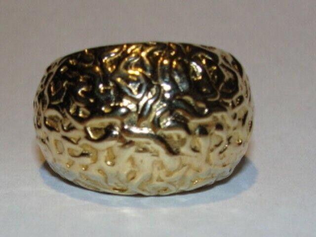 Designer 18ktGold Vermeil Silver Textured Cocktail Ring Alberto Juan Size ONE SIZE - 1 Thumbnail