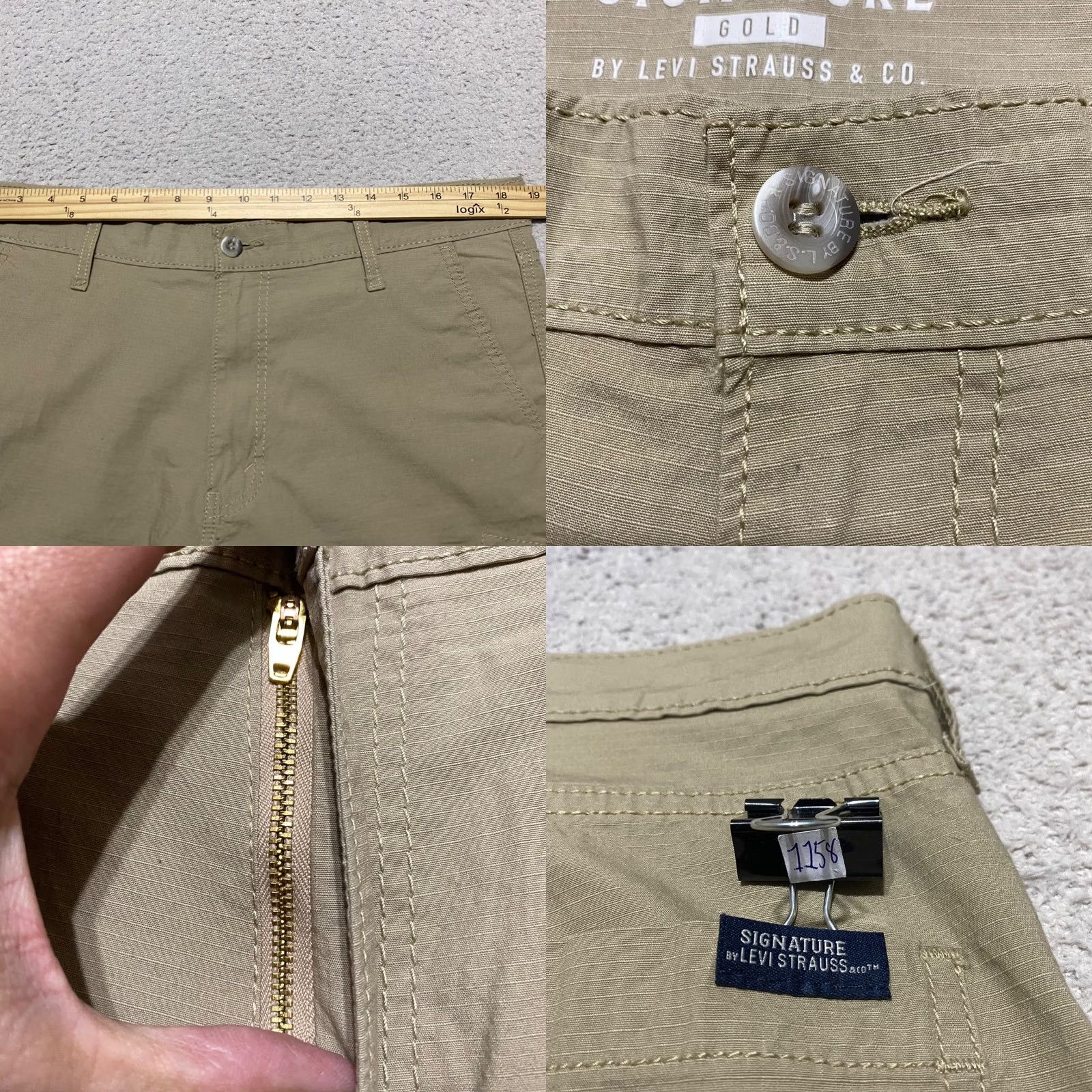 Vintage Signature by Levi Strauss & Co. Levi's Signature Mens Shorts Cargo Beige 36 Mid Rise Utility Pocketed Outdoor Cotton Spandex Casual Wear Mens Size US 36 / EU 52 - 8 Thumbnail