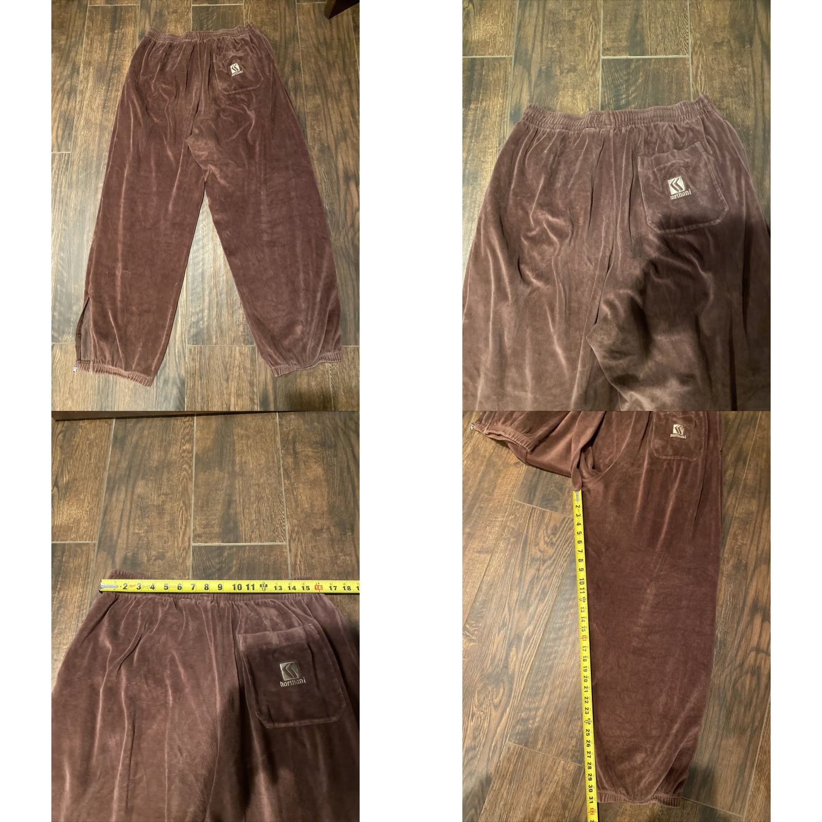 Karl Kani VINTAGE Karl Kani Velour Pants Men's XL Brown Hip Hop 90s Zipper Left Angle Size US 36 / EU 52 - 8 Thumbnail