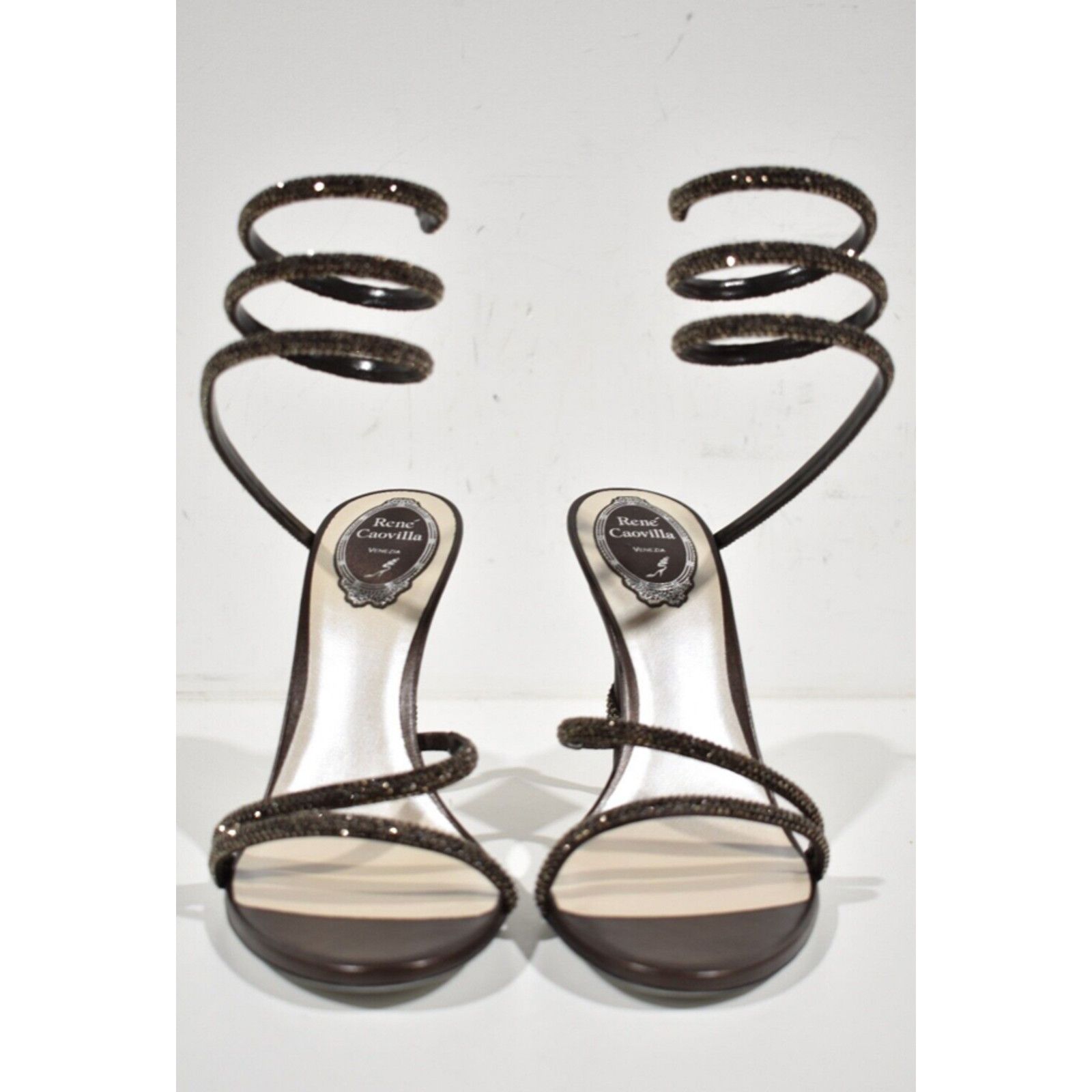Rene Caovilla Margot Crystal Snake Ankle Wrap Strap Sandal Heel Pump 36 Size US 6 / IT 36 - 6 Thumbnail