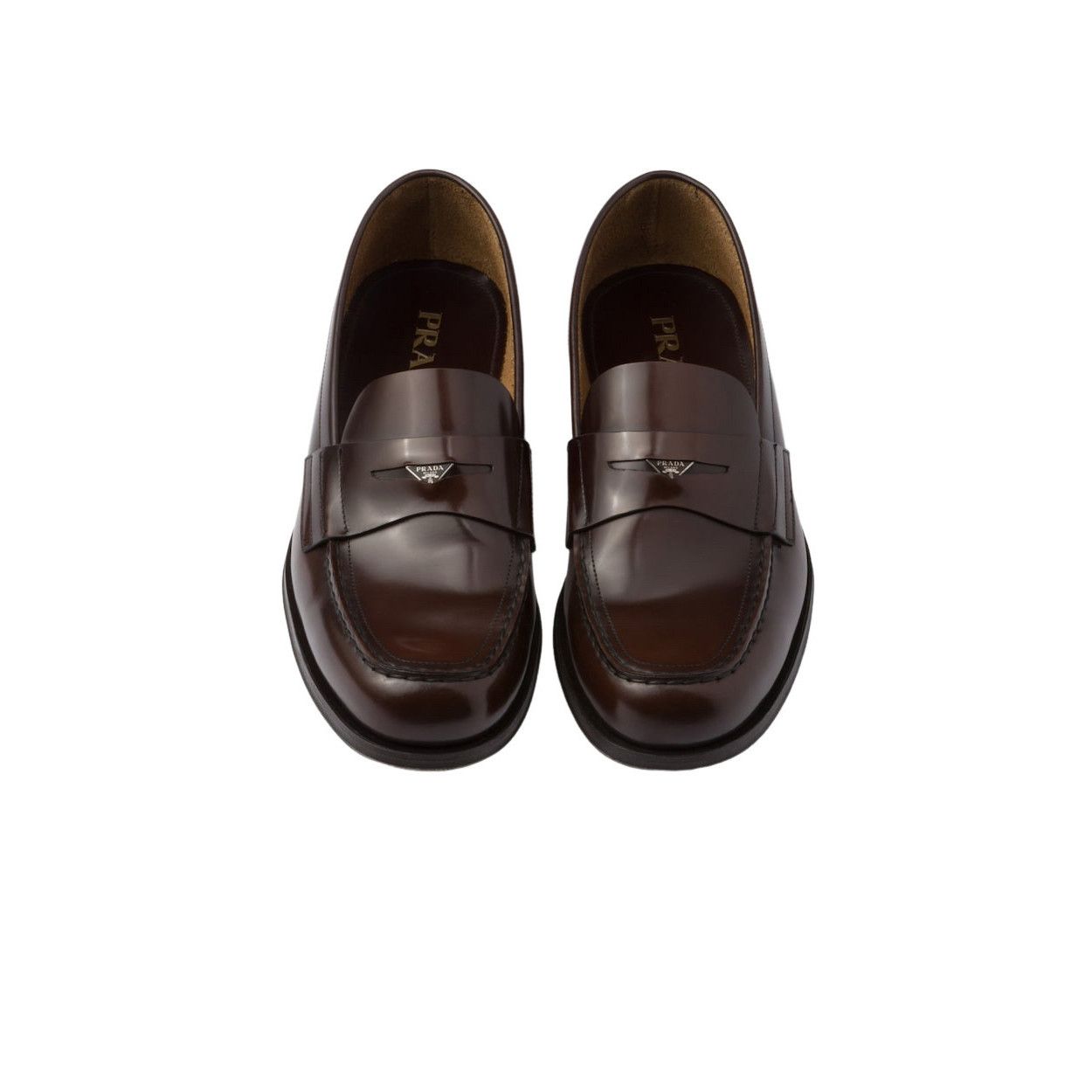 Prada PRADA Chocolate $1220 Sienna Brushed Leather Loafers New & A Size US 10.5 / EU 43-44 - 3 Thumbnail