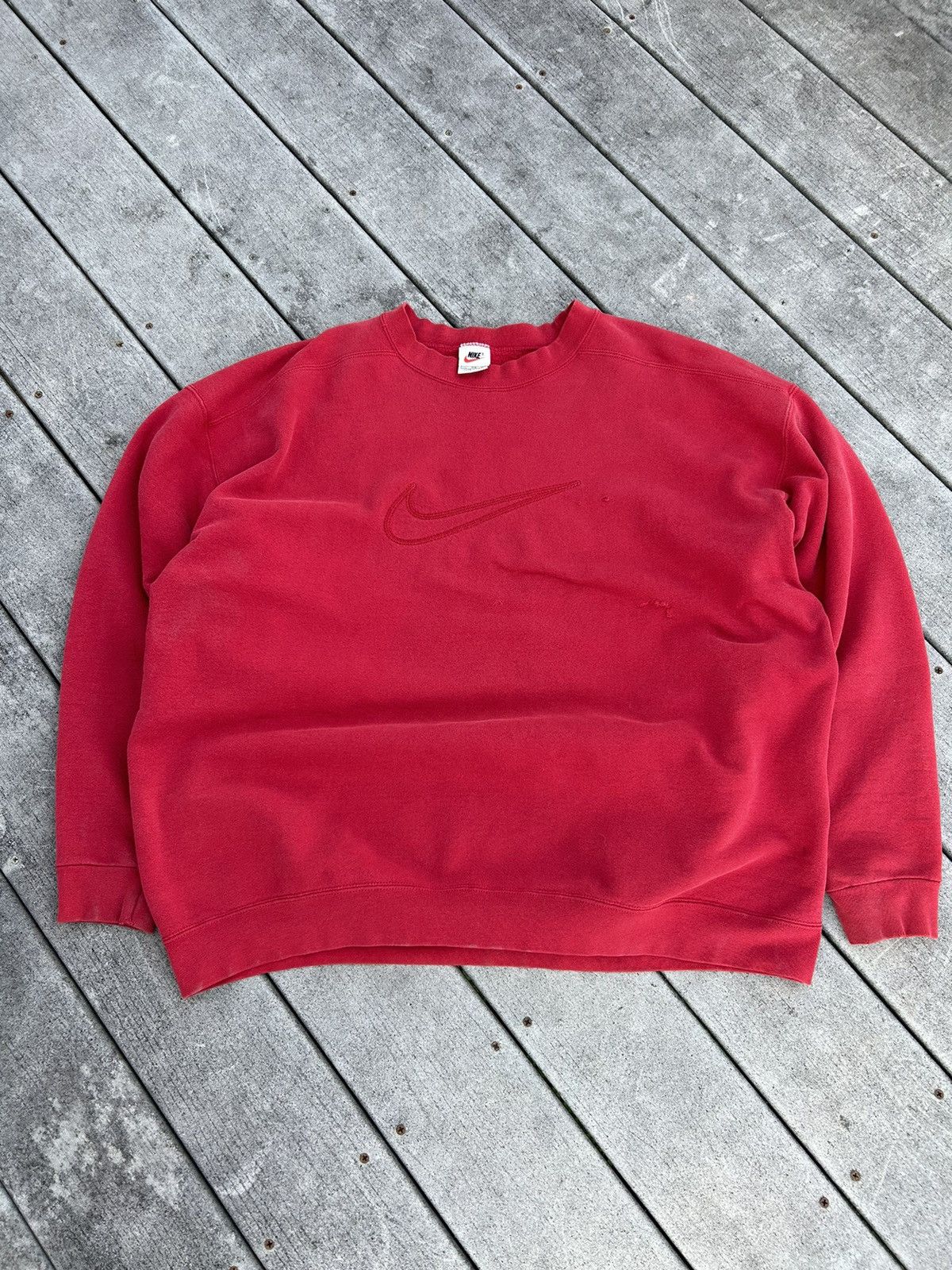 Nike × Vintage Vintage Nike red sweatshirt Size US L / EU 52-54 / 3 - 1 Thumbnail