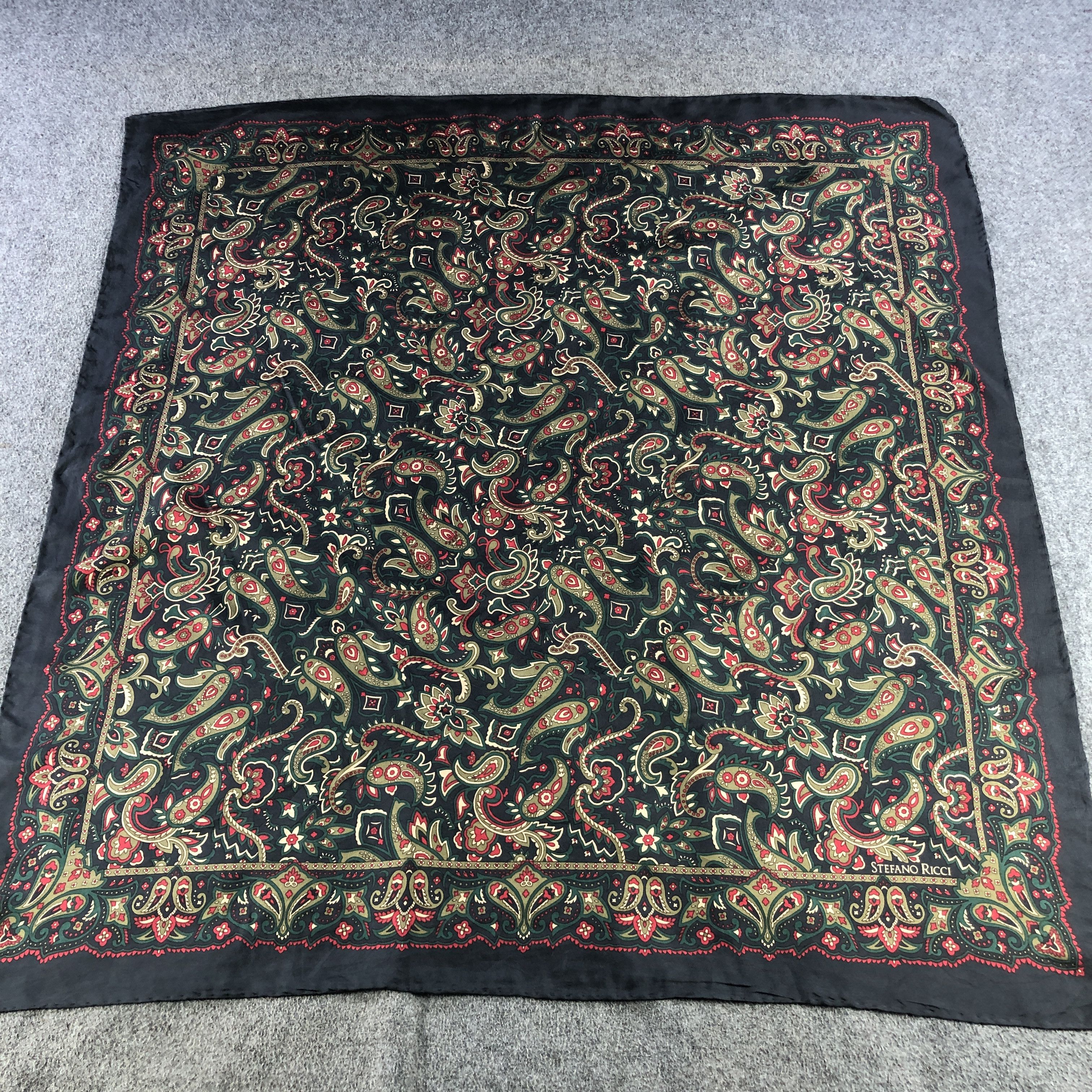 Stefano Ricci Stefano Ricci Paisley Hand Rolled Silk Scarf M1189 Size ONE SIZE - 2 Thumbnail