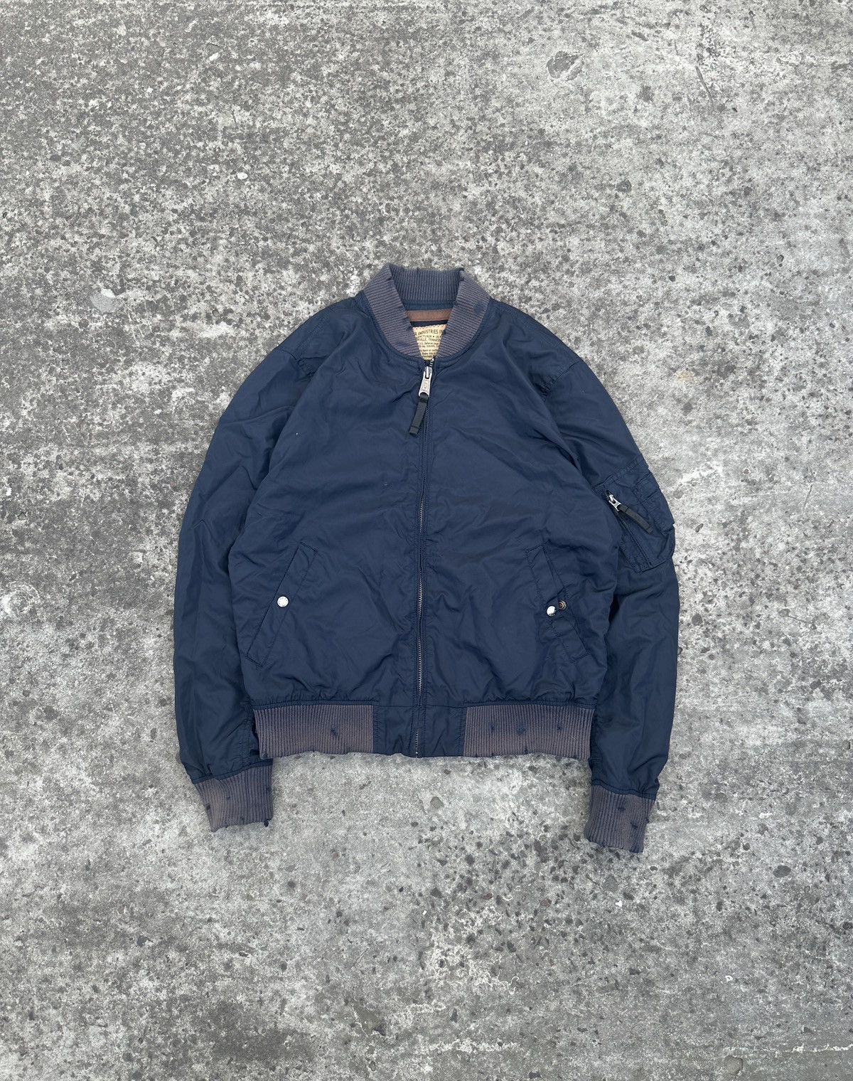 Alpha Industries × Vintage Y2K Vintage Alpha Industrial Bombers Distressed Jacket Rare Size US L / EU 52-54 / 3 - 1 Thumbnail
