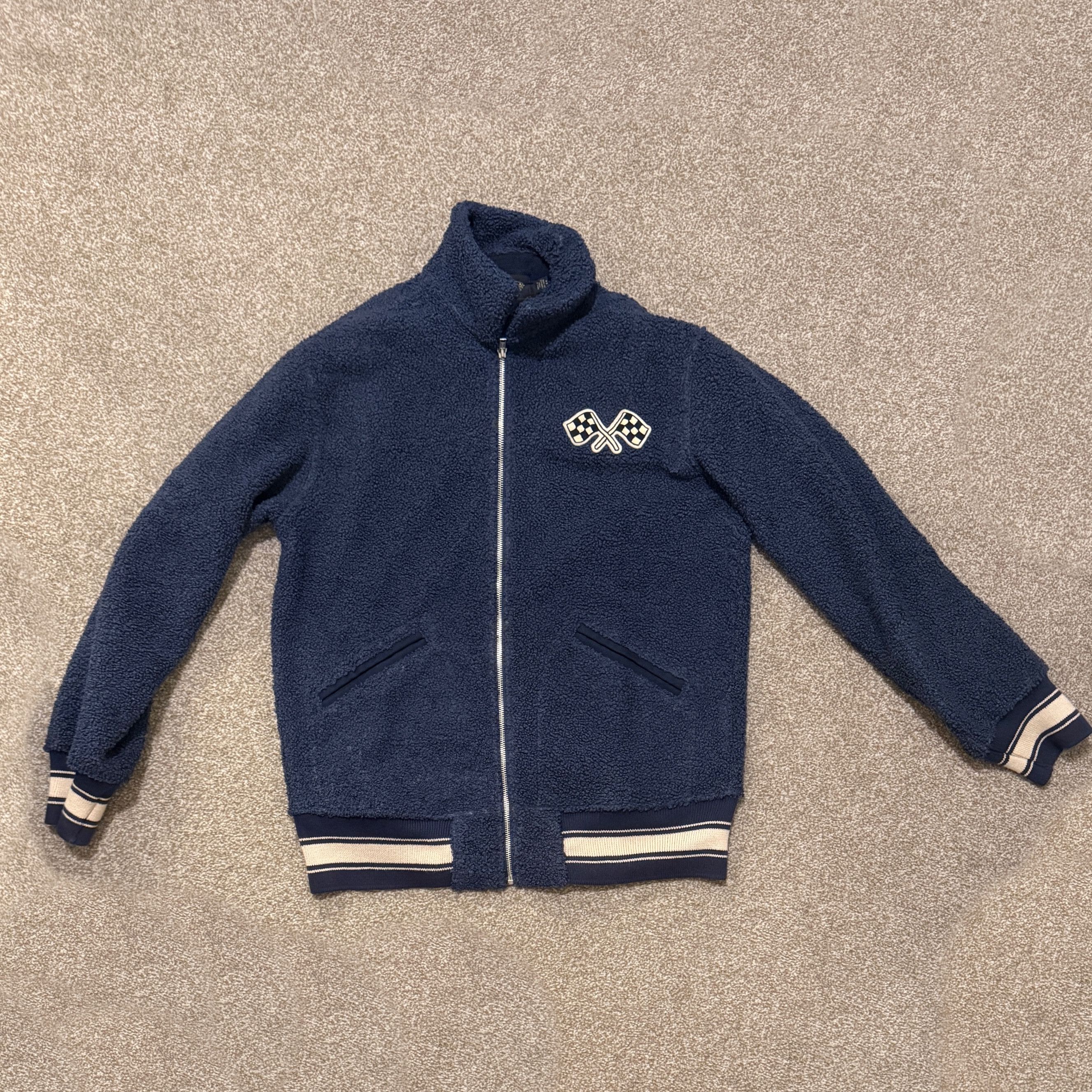 RRL Ralph Lauren RRL - Racing Navy Fleece Jacket Sweater Size US M / EU 48-50 / 2 - 1 Thumbnail