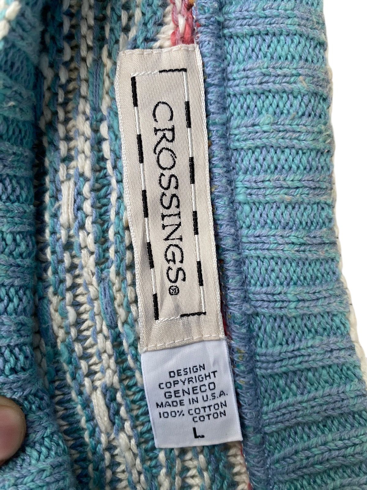 Vintage Vtg Crossing Sweter Design Geneco Usa Size US L / EU 52-54 / 3 - 8 Thumbnail