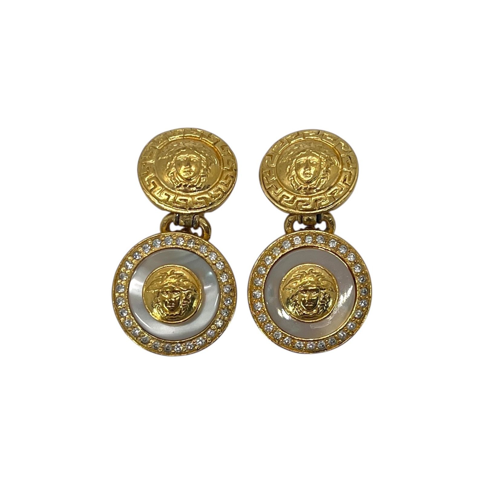 Versace Versace Vintage Medusa Rhinestone Earrings Size ONE SIZE - 1 Thumbnail