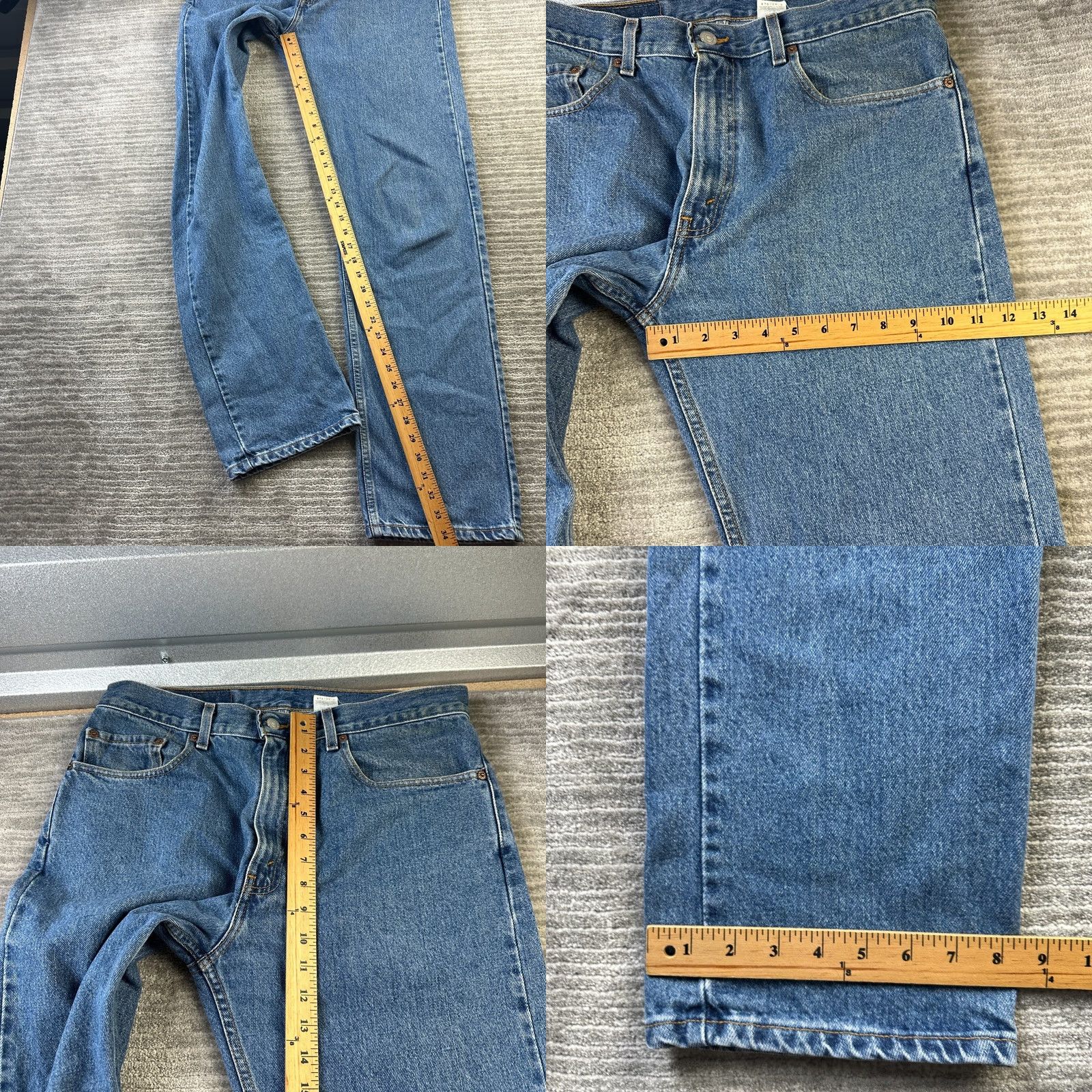 Levi's VINTAGE Levi's Jeans Mens 34x34 505 Blue Denim Faded 2002 90s Cowboy Distressed Pockets 5-Pocket Regular Rise Mid Denim Cotton Solid Blue 34x34 Mens Size US 34 / EU 50 - 8 Thumbnail