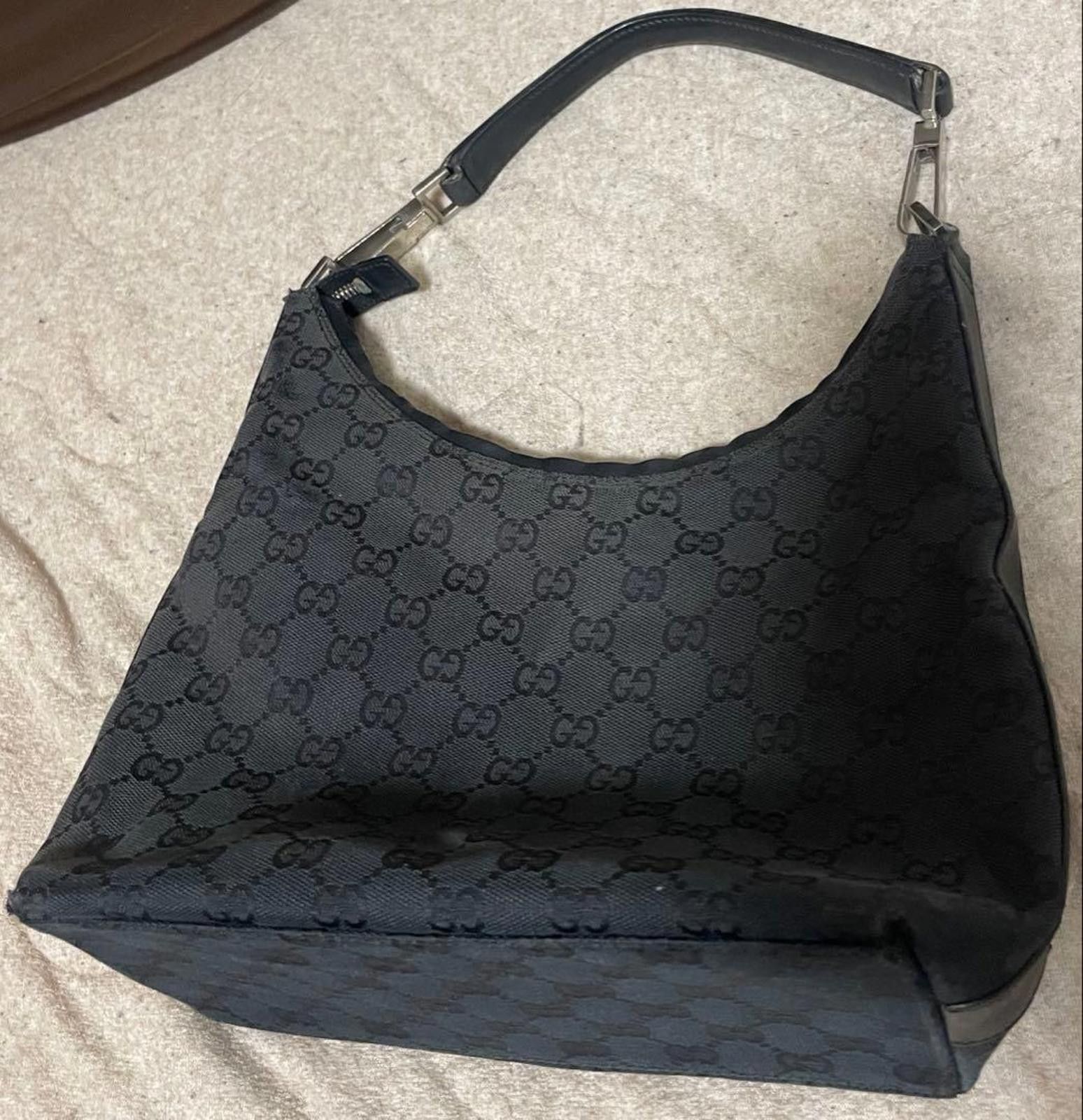 Gucci Gucci - Black Monogram Canvas Shoulder Bag Size ONE SIZE - 4 Thumbnail