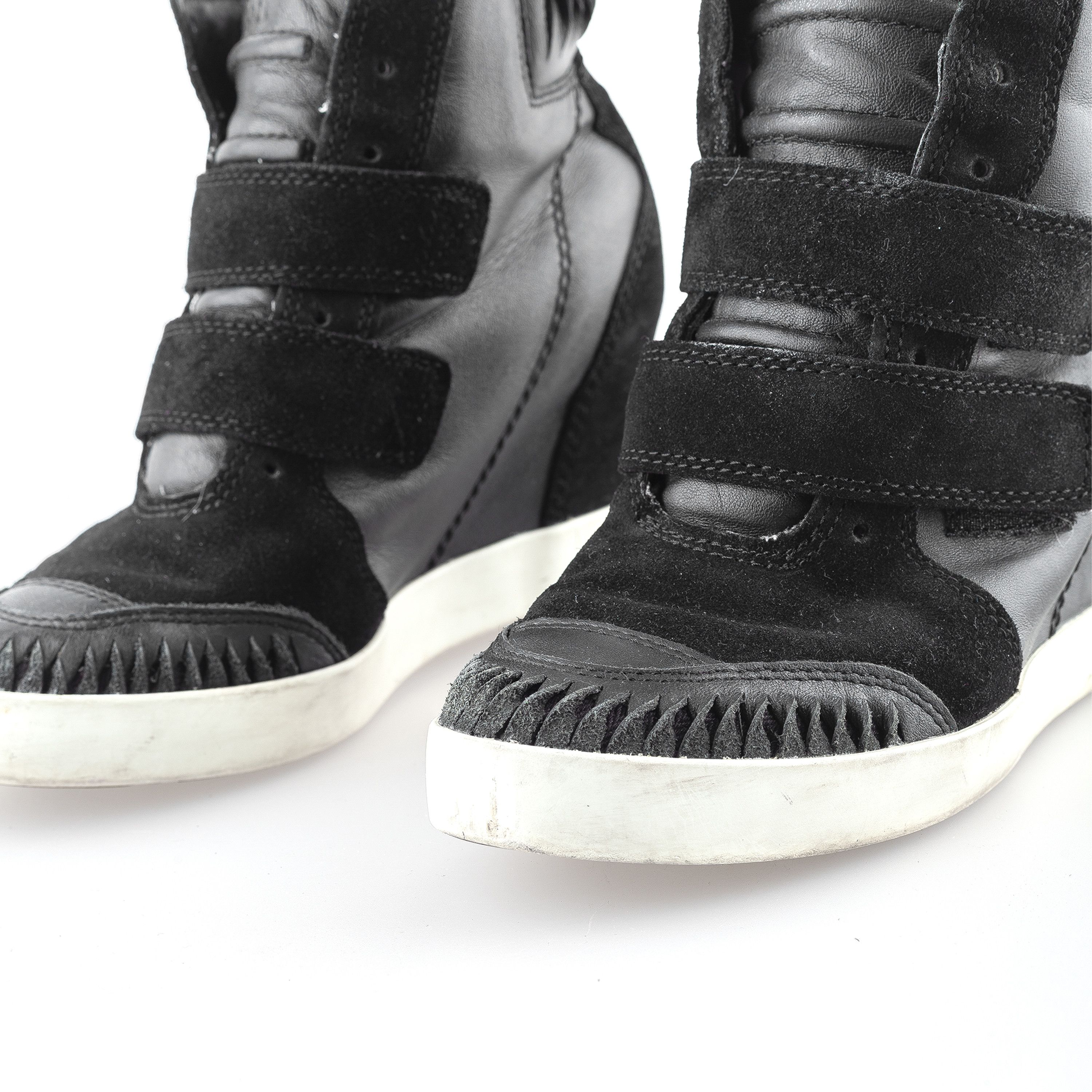 Diesel Diesel Black Leather Vintage Wedge Sneakers (37 EU) Size US 6 / IT 36 - 9 Thumbnail