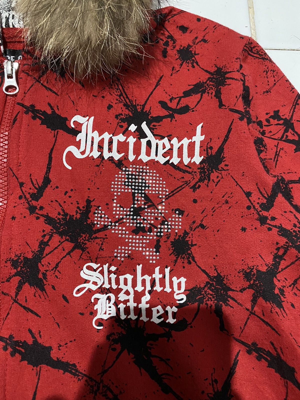 If Six Was Nine × Le Grande Bleu (L.G.B.) × Yasuyuki Ishii Japanese Space Opera skull glitter poem Fur hoodie Size US M / EU 48-50 / 2 - 6 Thumbnail