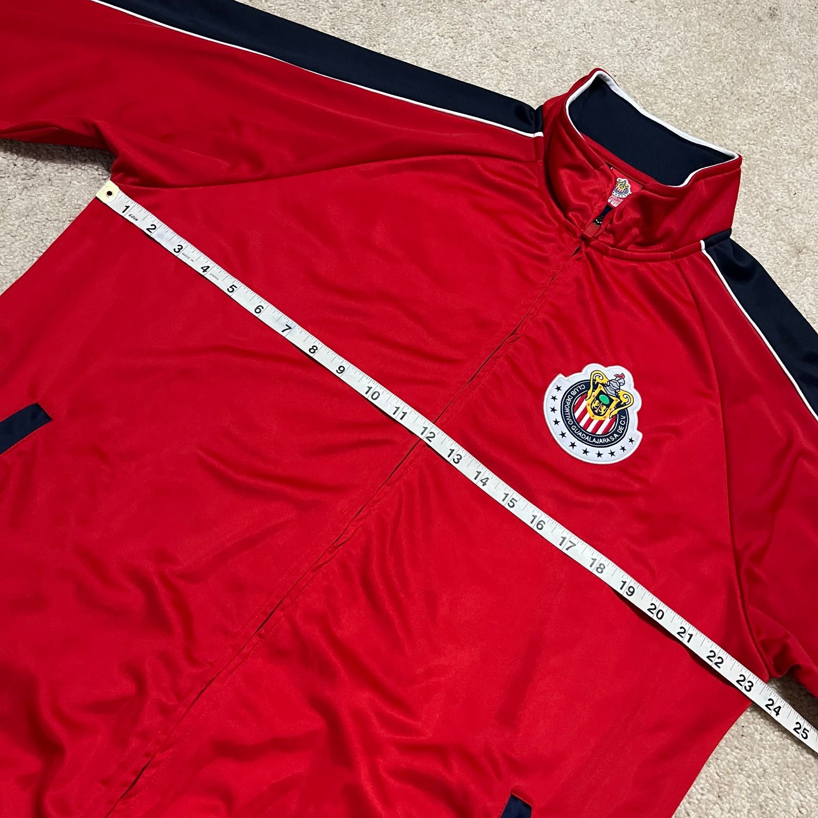 Other Vintage Chivas de Guadalajara Red Navy Soccer Track Jacket Size US XL / EU 56 / 4 - 6 Thumbnail
