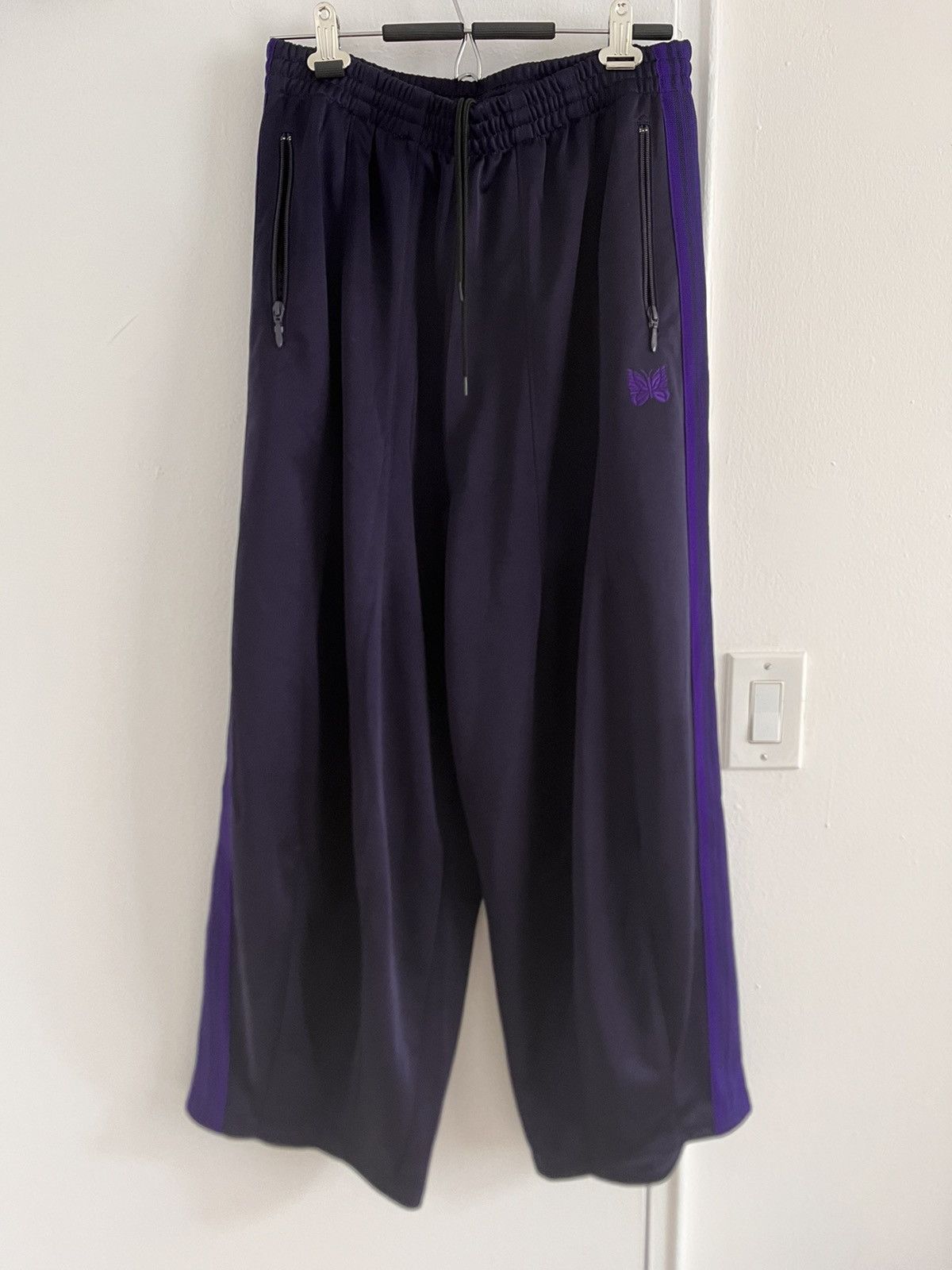 Needles NEEDLES HD TRACK PANTS SMALL NAVY/PURPLE | Grailed