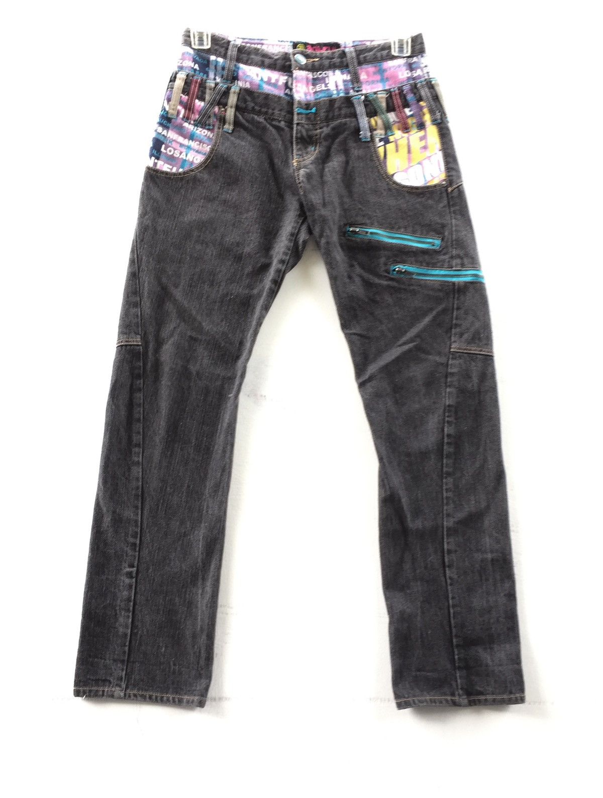 PPFM Double Waist antfui punk style black denim Size US 30 / EU 46 - 2 Thumbnail