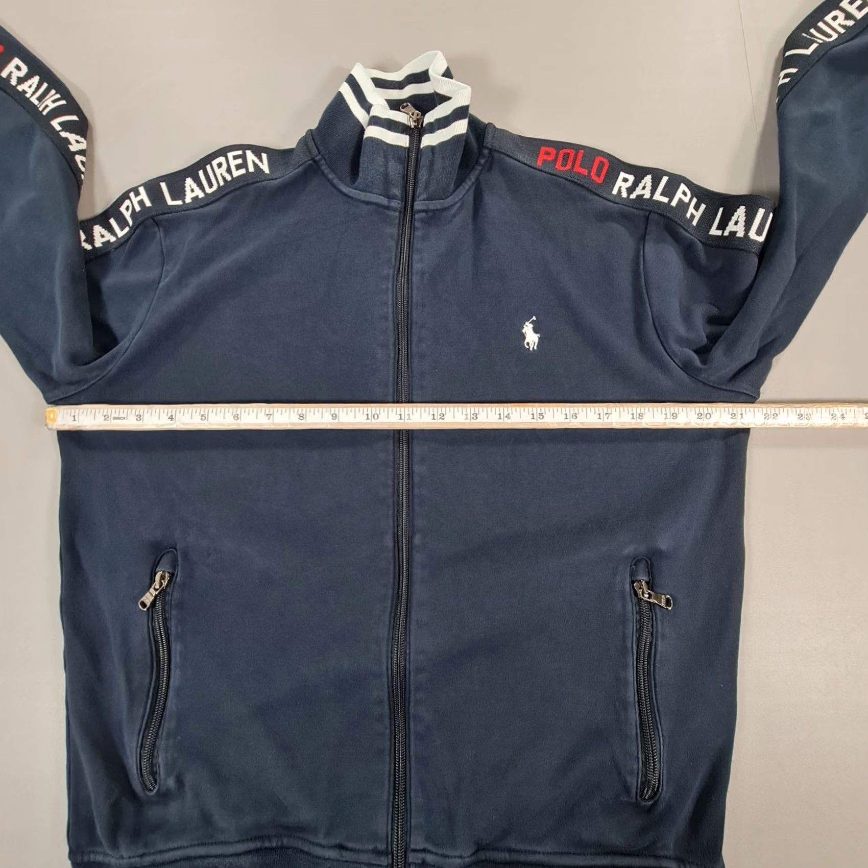 Polo Ralph Lauren Polo Ralph Lauren Mens Track Jacket Navy Blue M Cotton Full Zip Pockets Size US M / EU 48-50 / 2 - 7 Thumbnail
