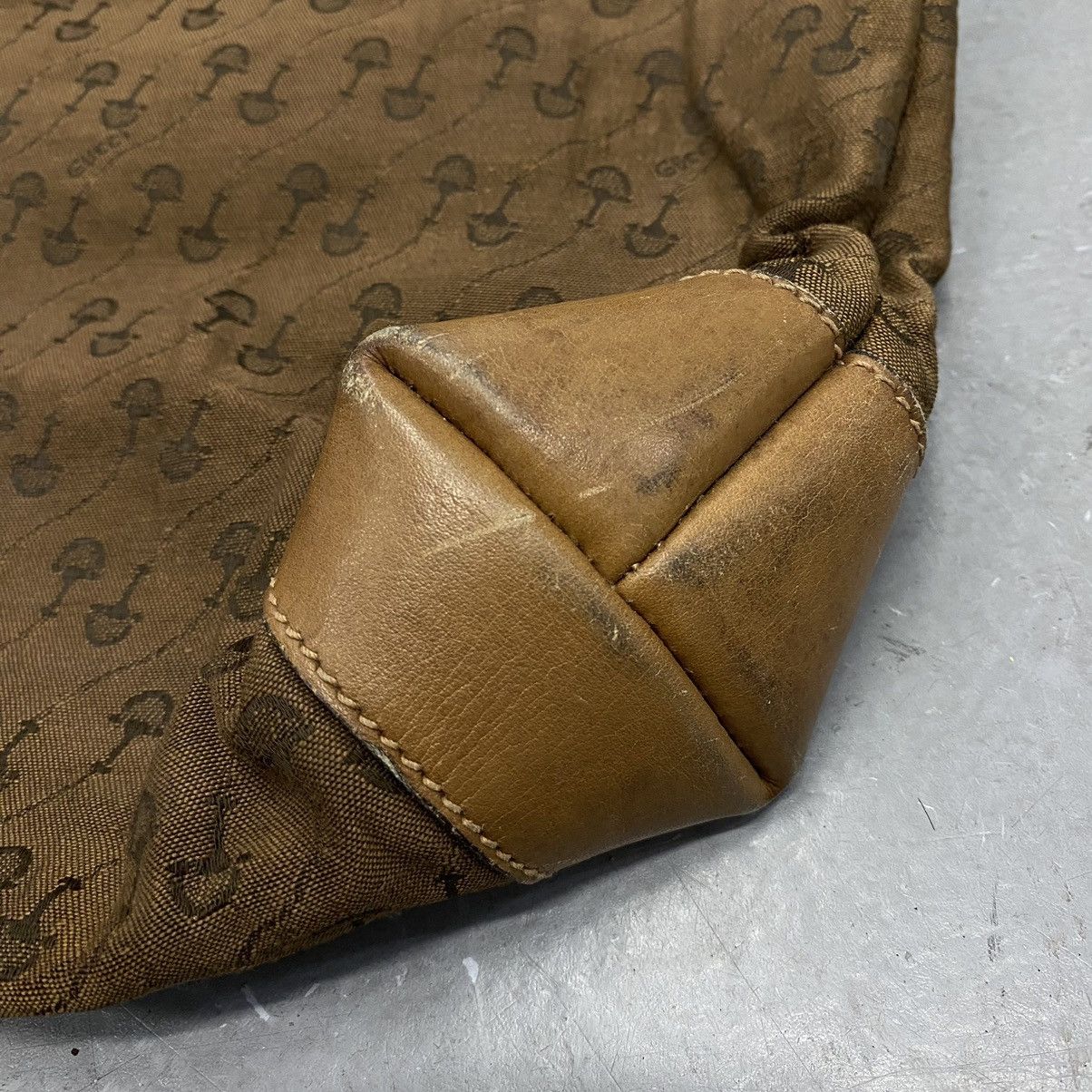 Gucci × Vintage Vtg 70s 80s Gucci Brown Canvas Horsebit Tote Bag Monogram Size ONE SIZE - 6 Thumbnail